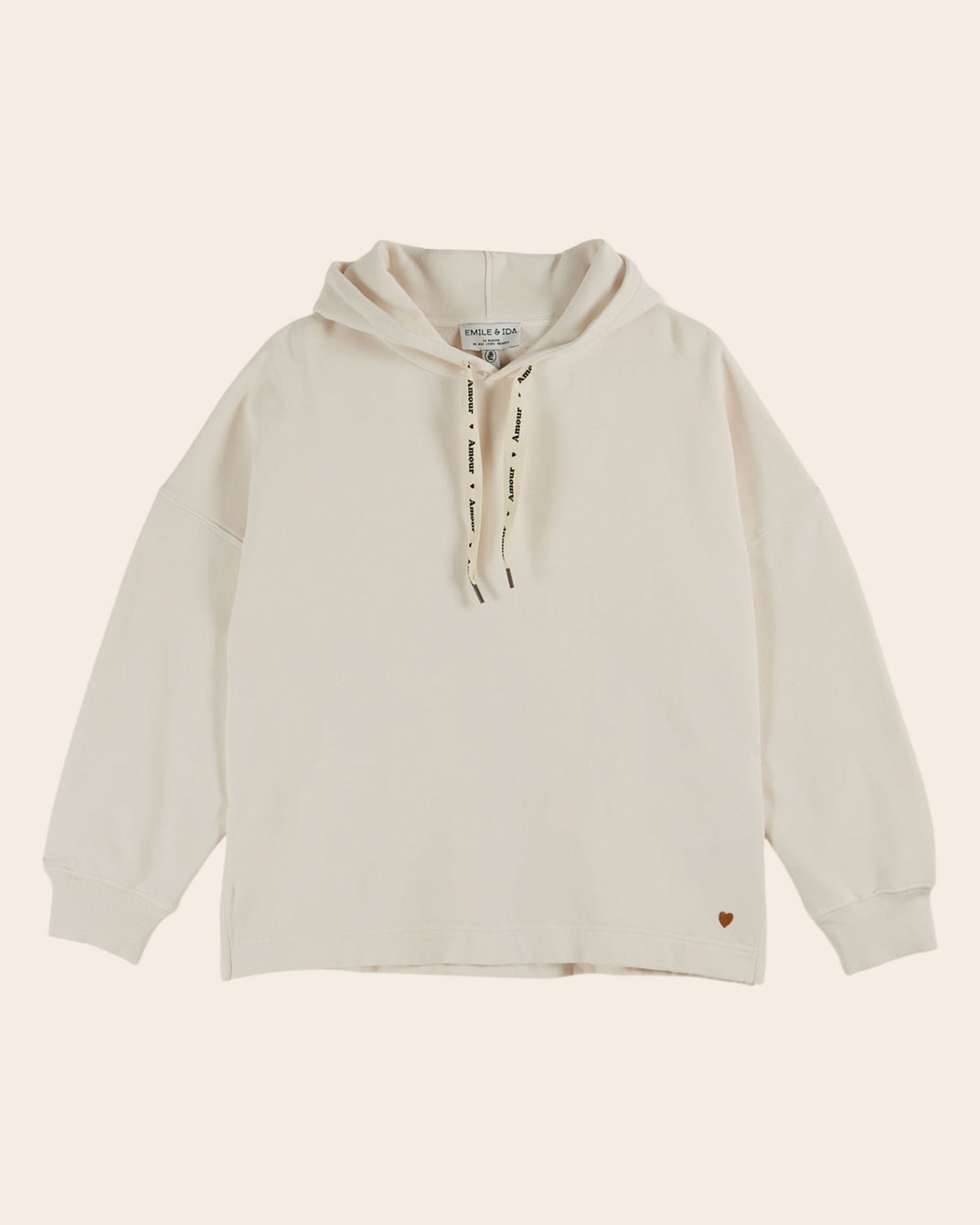 Sweat à capuche coton bio écru