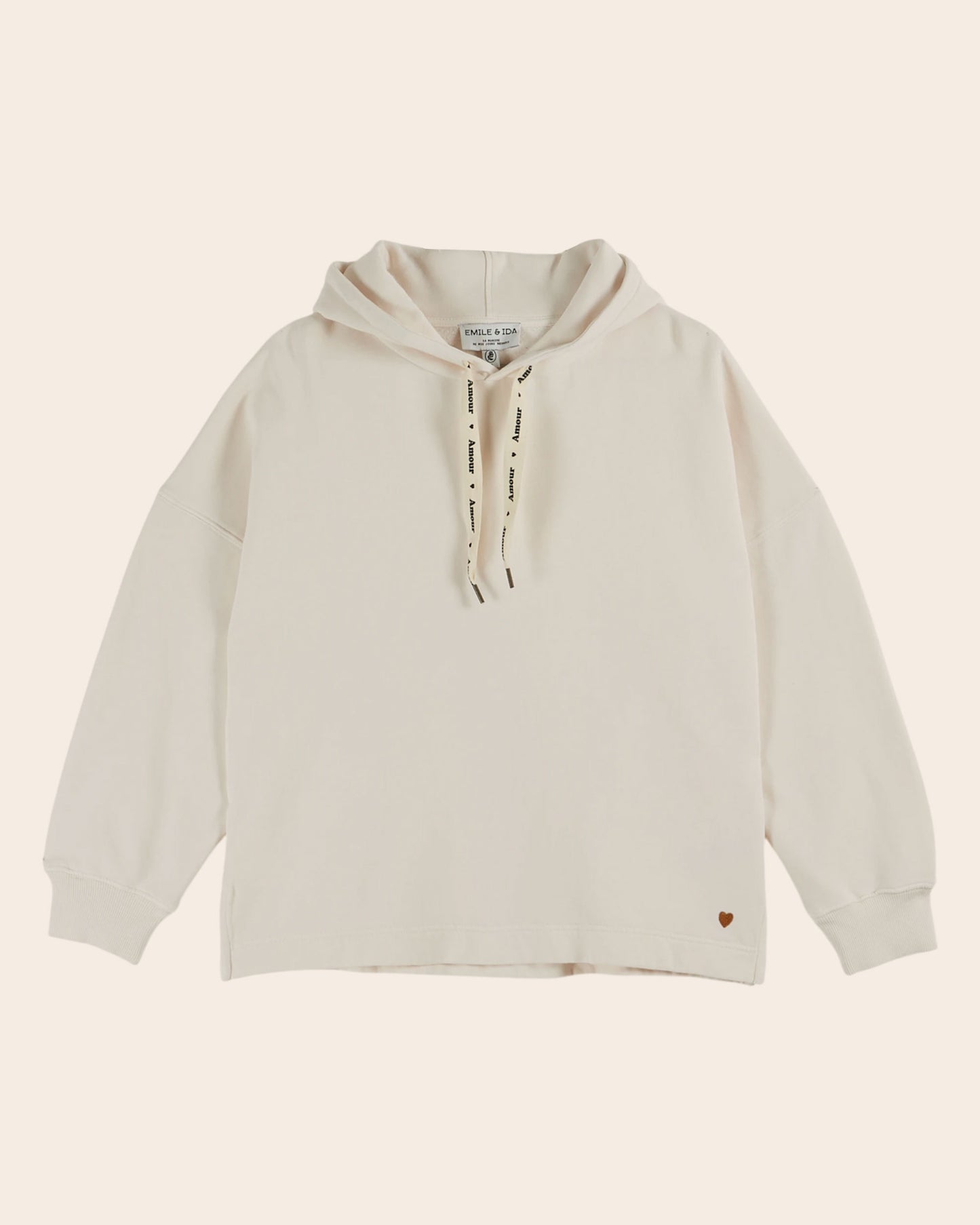Sweat à capuche coton bio écru