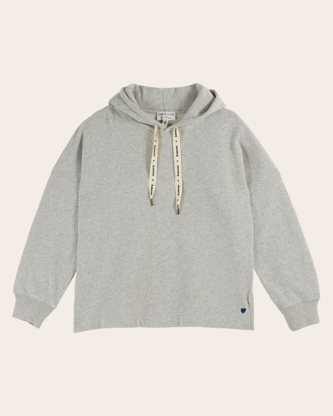 Sweat à capuche - Coton bio gris chiné