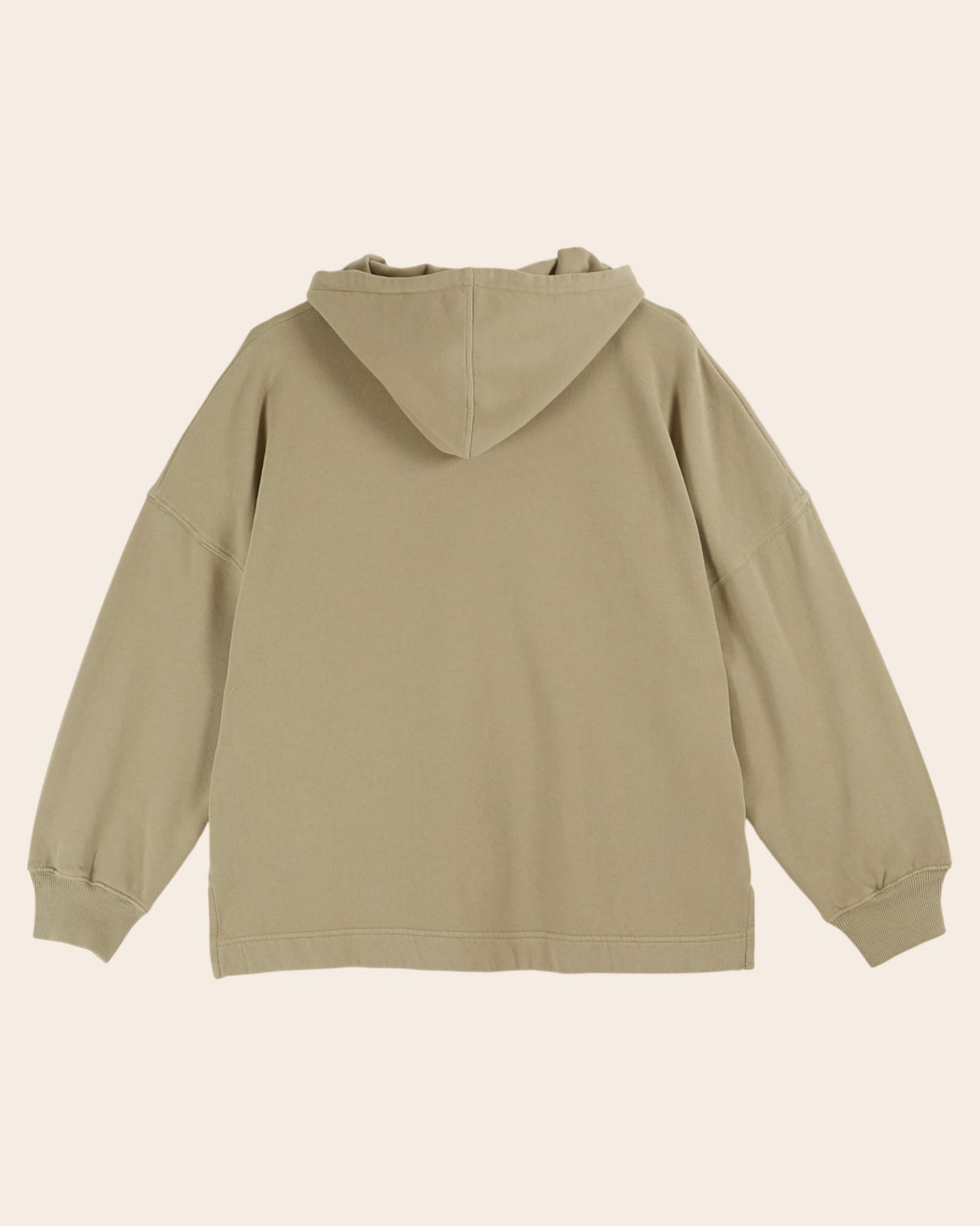 Sweat à capuche coton bio kaki