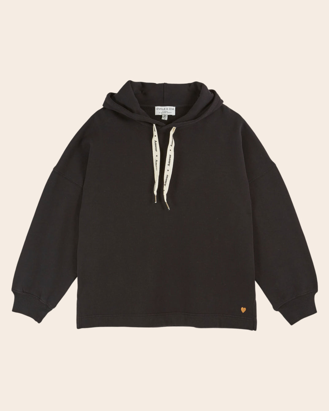 Sweat à capuche coton bio noir