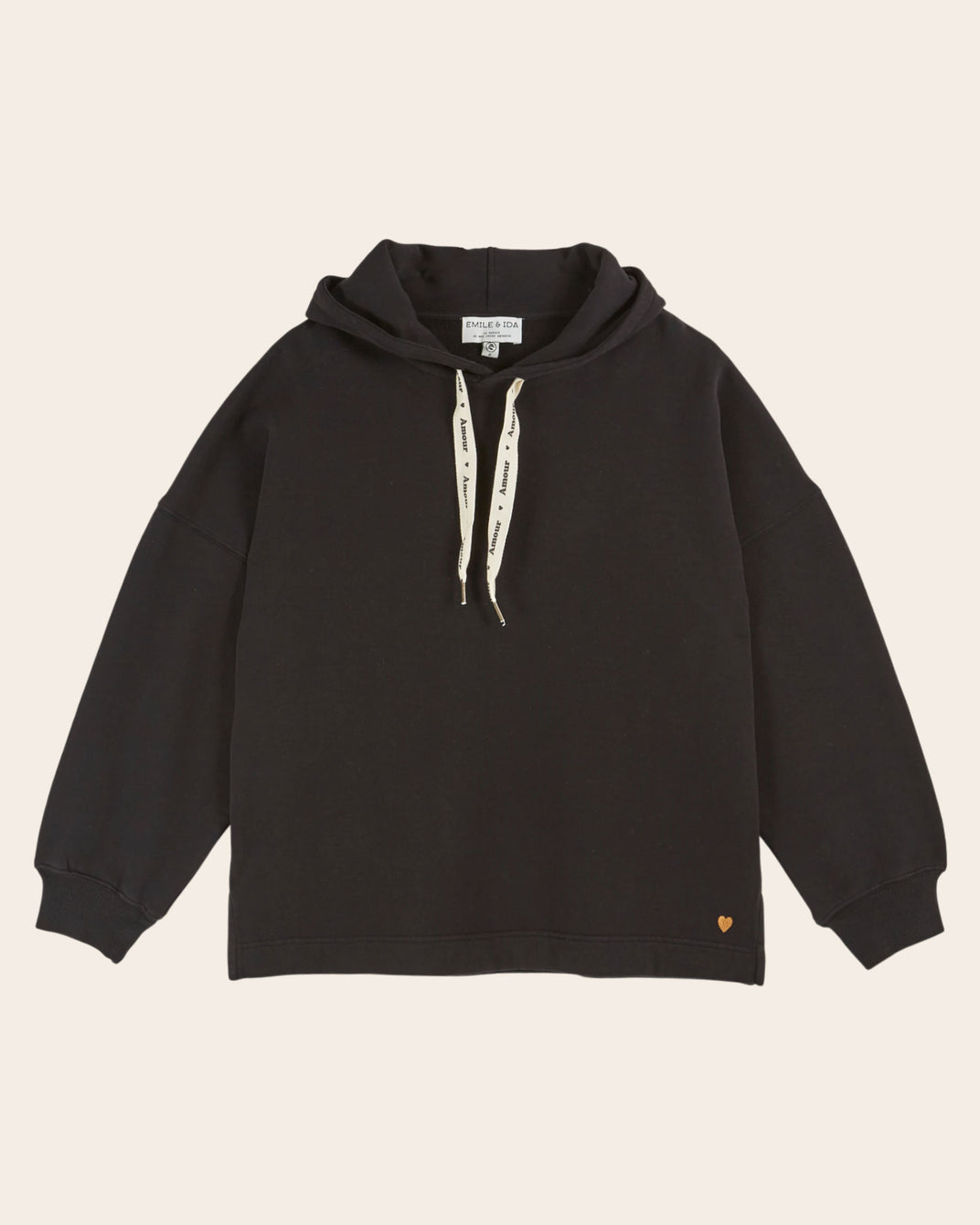 Sweat à capuche - Coton bio noir