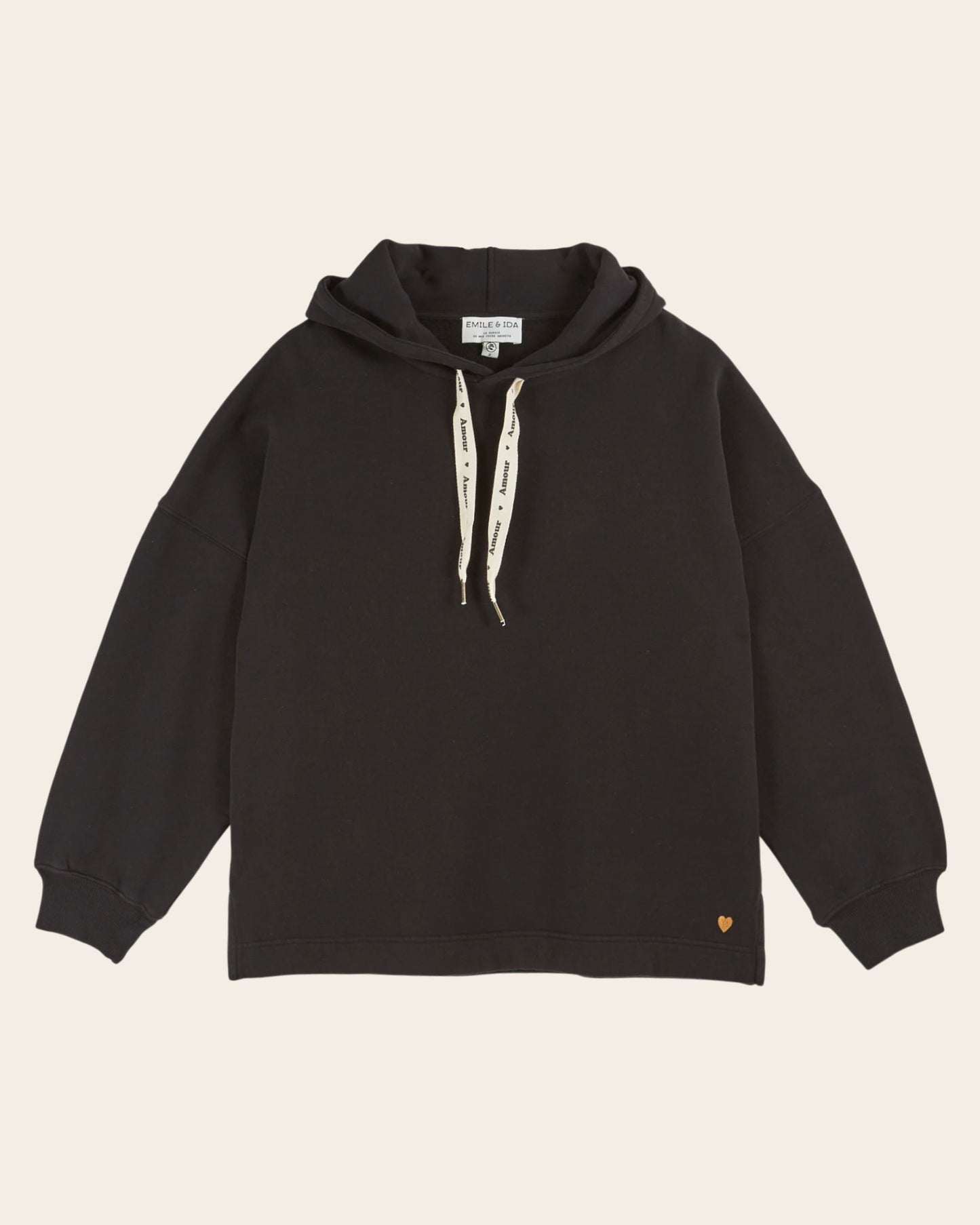 Sweat à capuche - Coton bio noir