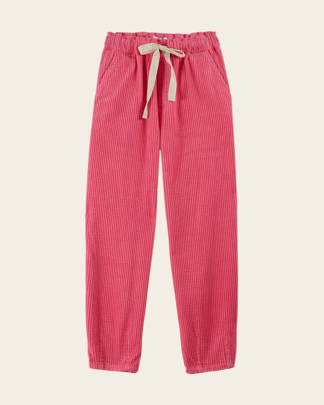 Pantalon velours cotelé rose bonbon