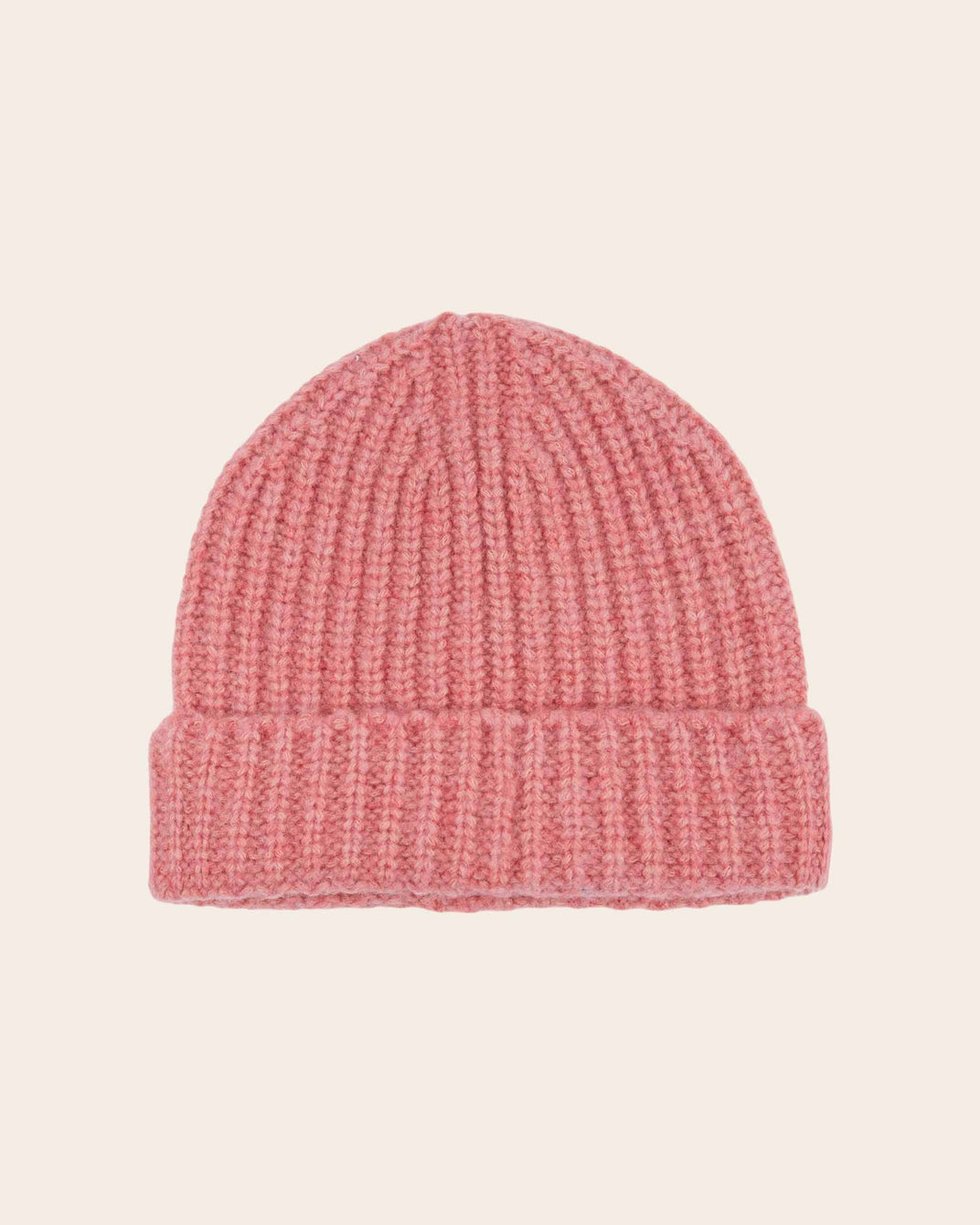 Bonnet laine mérinos rose