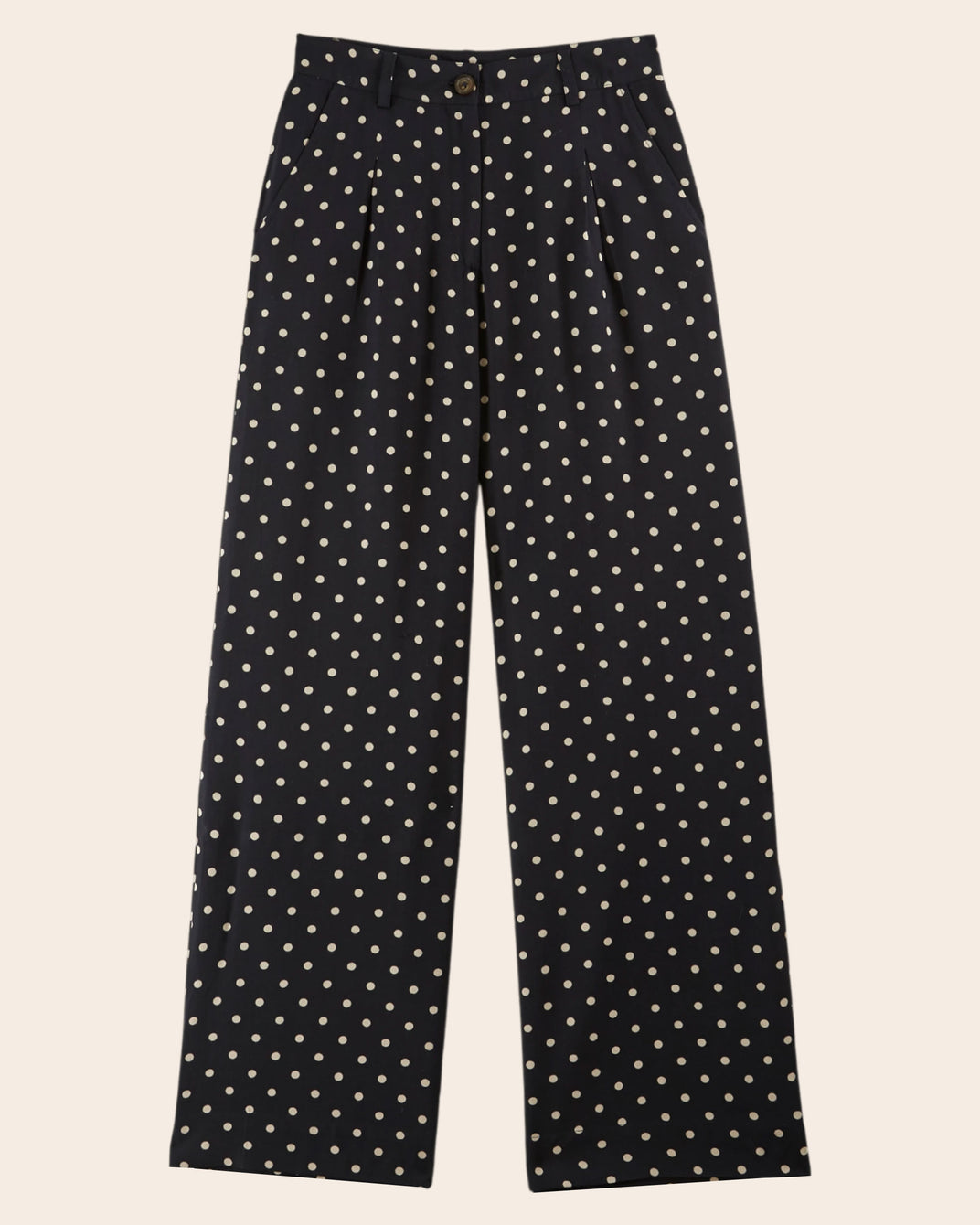black viscose polka dot pants