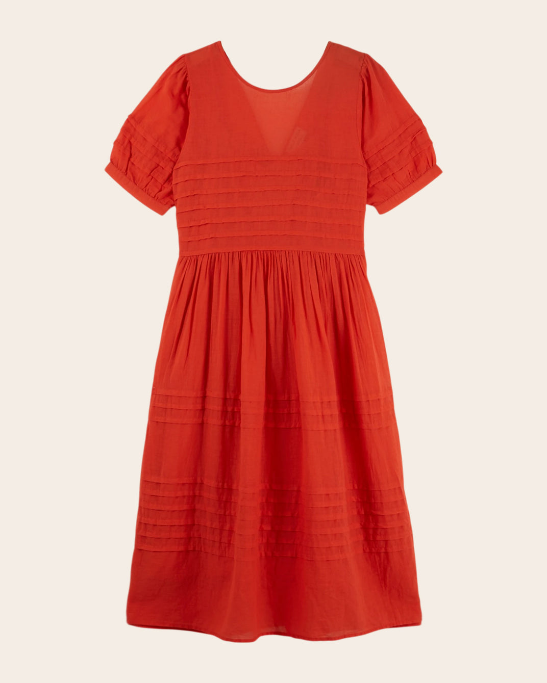 Robe longue - Plissée rouge