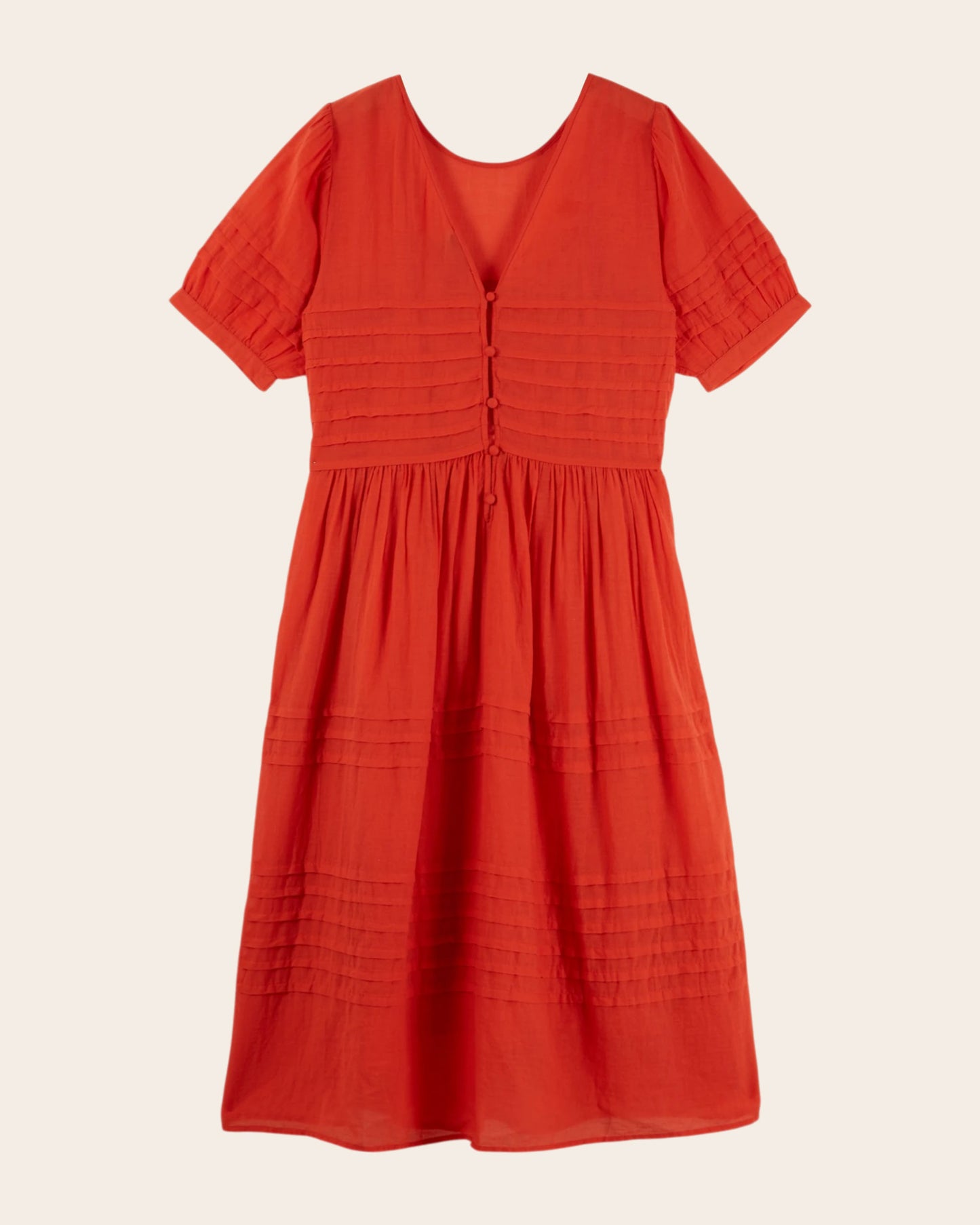 Robe longue - Plissée rouge