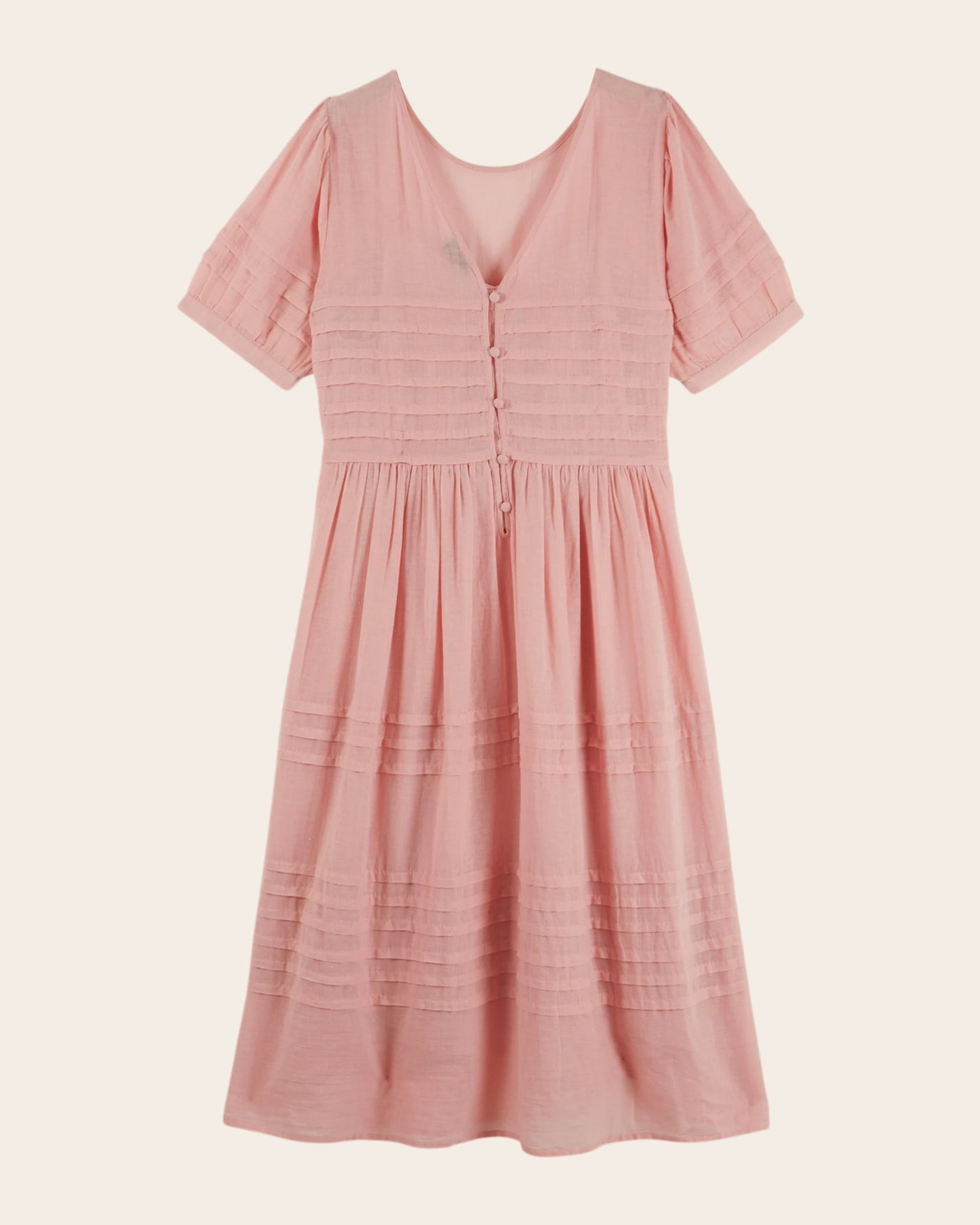 Robe longue - Plissée rose