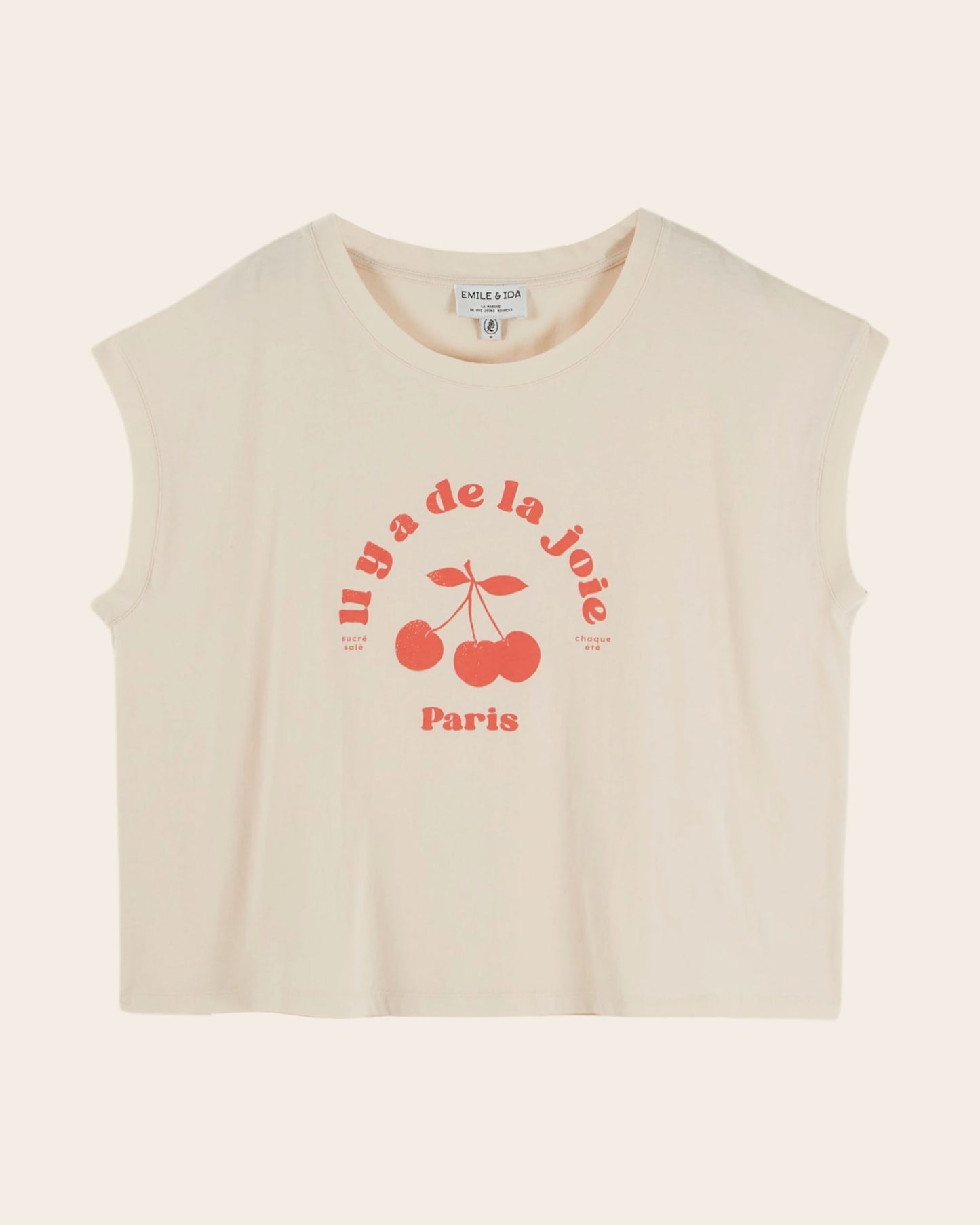 T-shirt - Il y a de la joie rose crème
