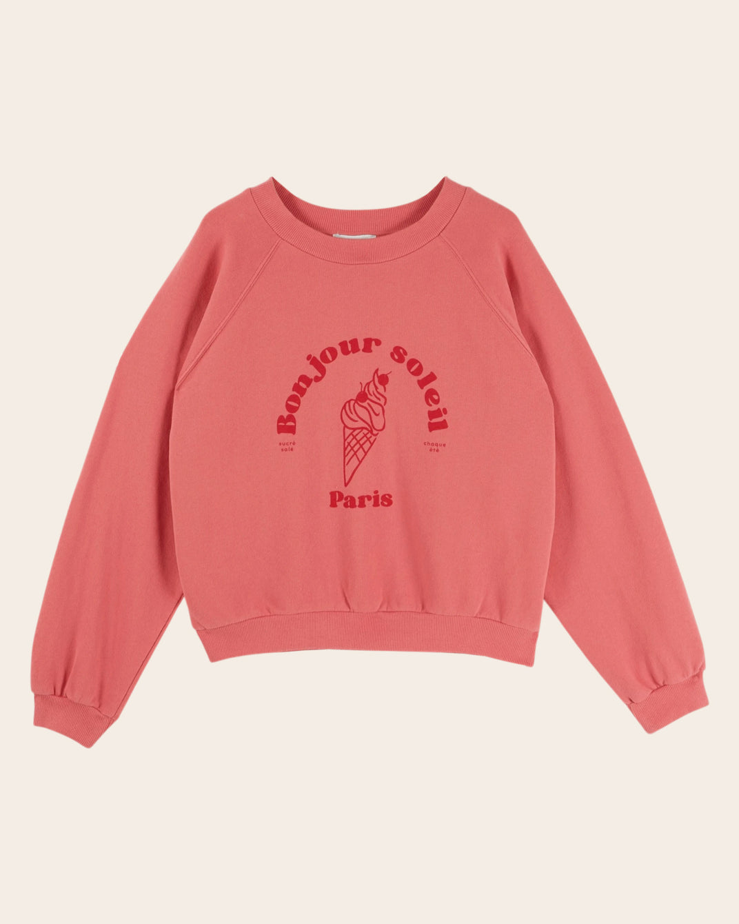 Sweat - Bonjour soleil Paris rose bonbon