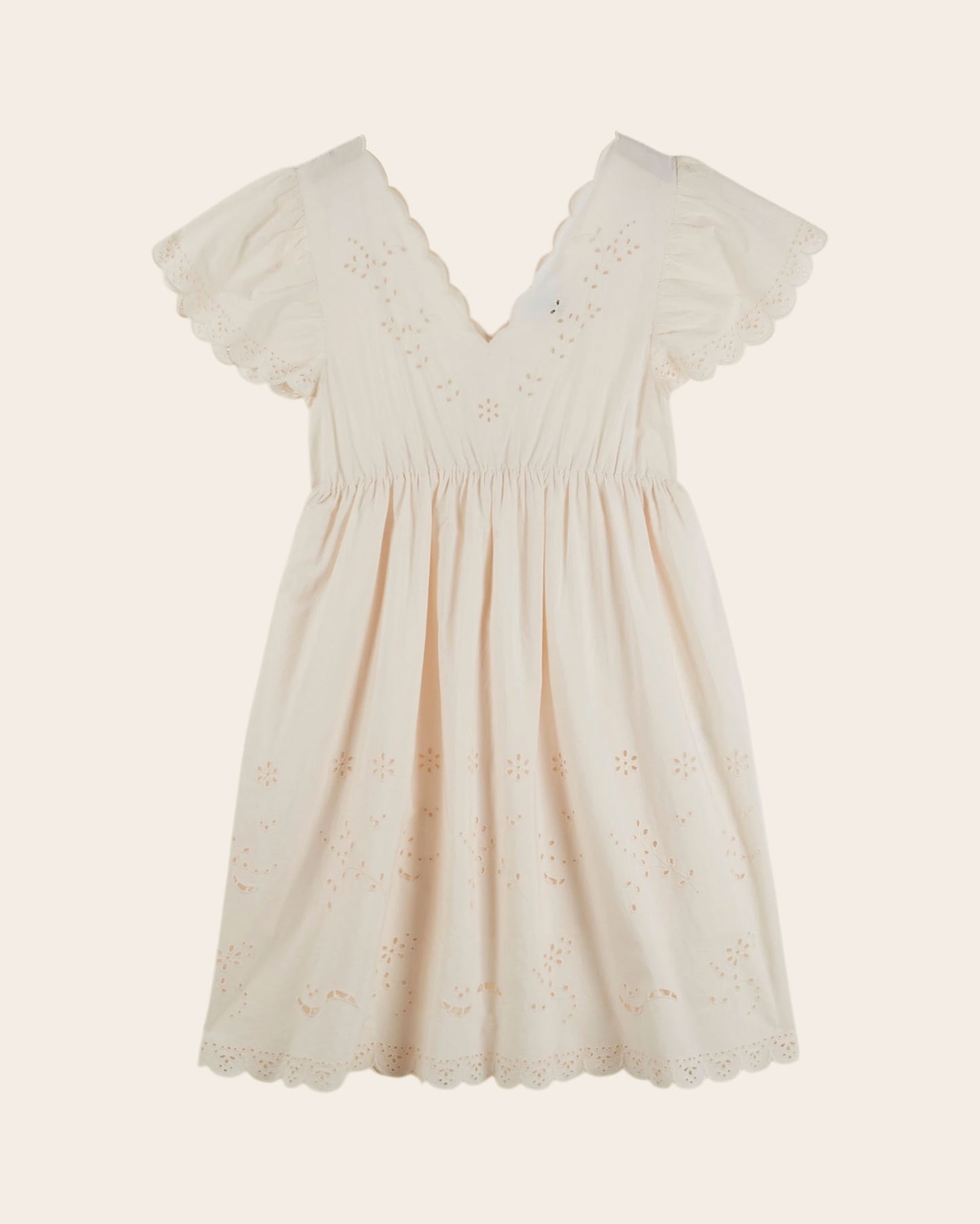 Robe - Festonnée broderie anglaise ivoire