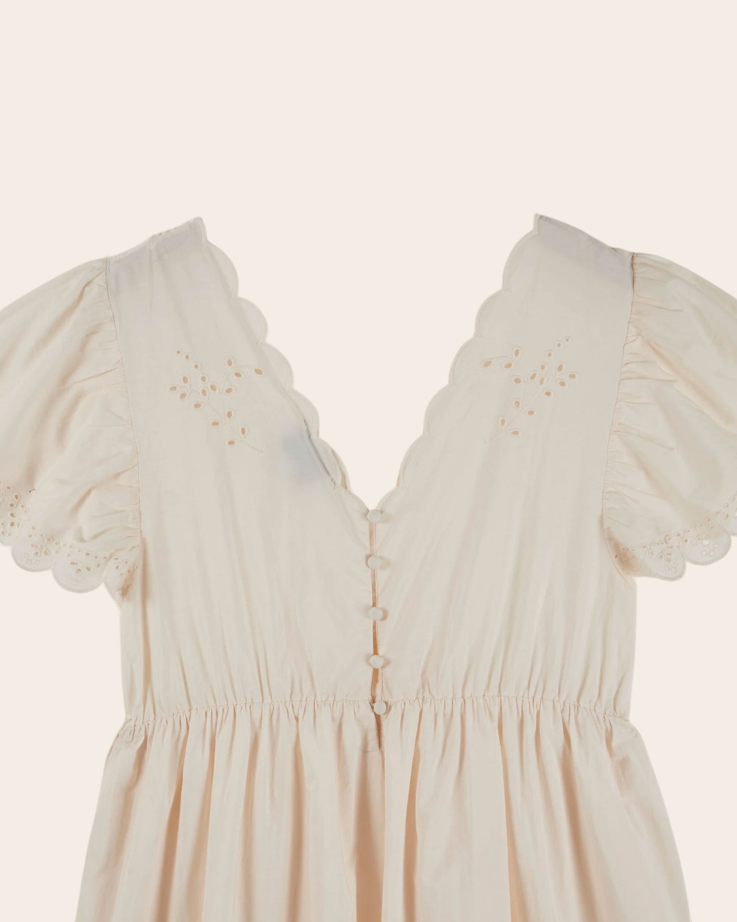 Robe - Festonnée broderie anglaise ivoire