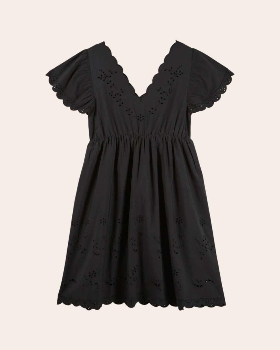 Robe - Festonnée broderie anglaise noir