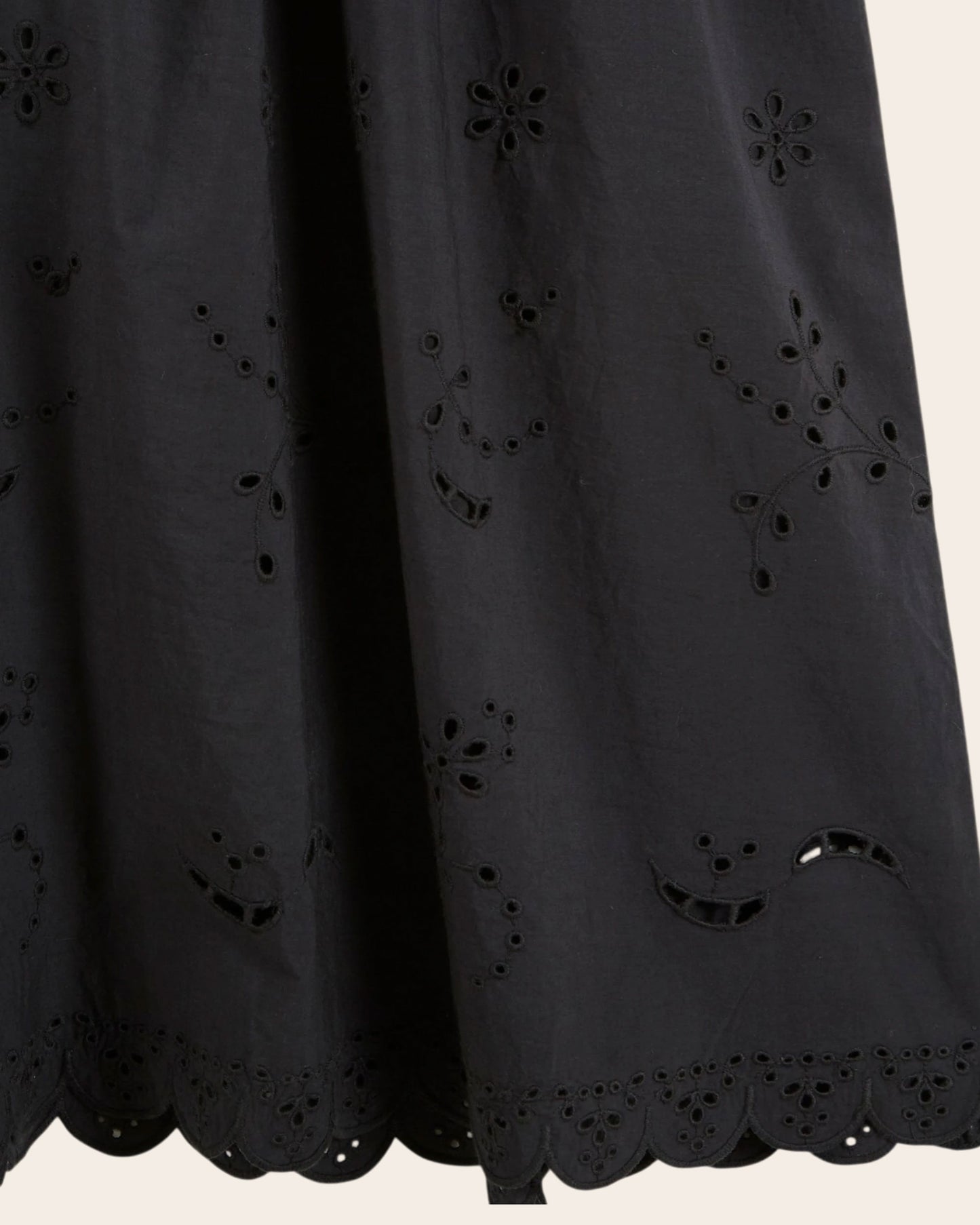 Robe - Festonnée broderie anglaise noir
