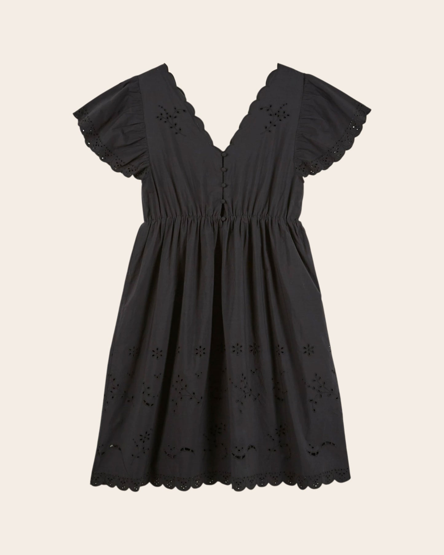 Robe - Festonnée broderie anglaise noir