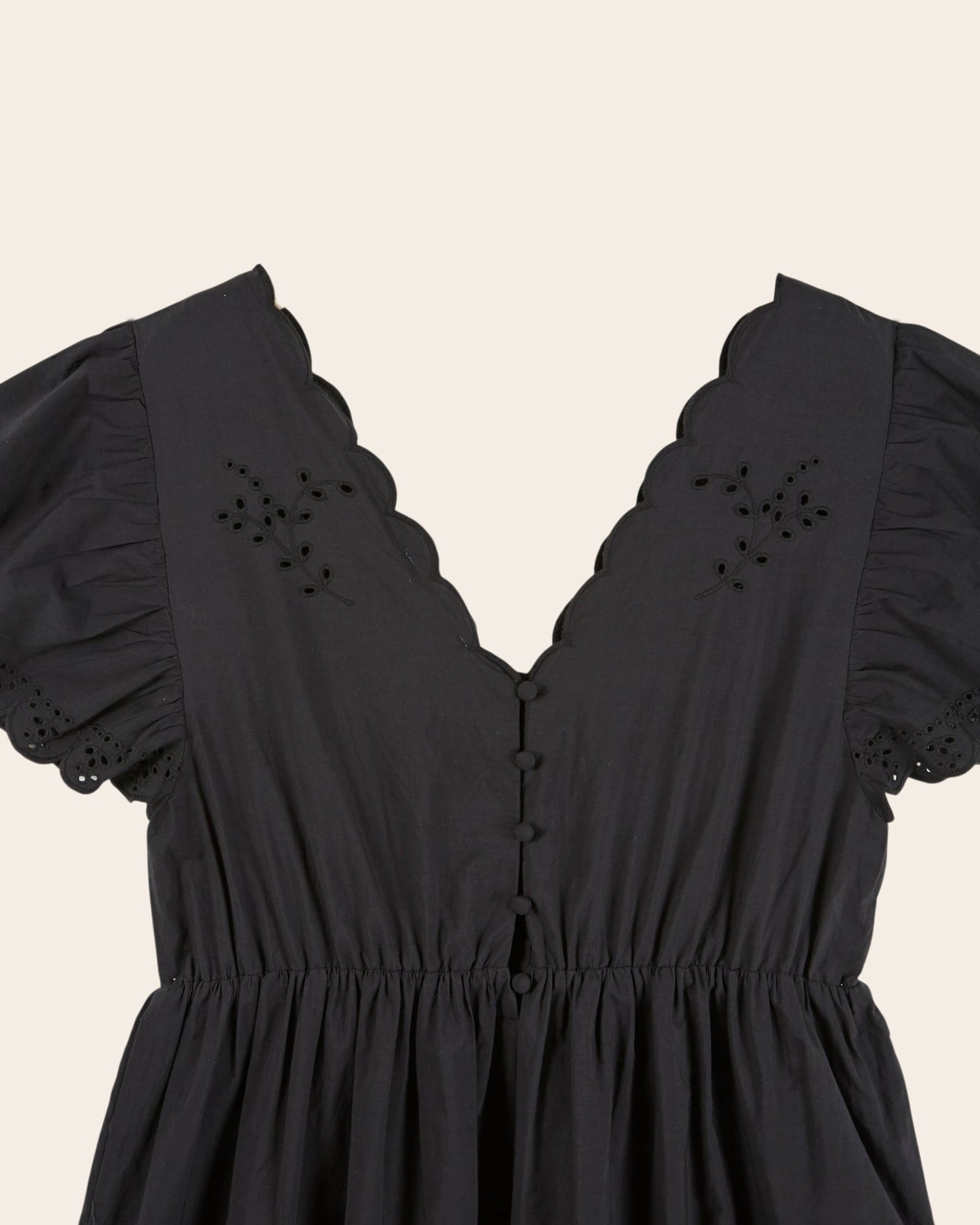 Robe - Festonnée broderie anglaise noir