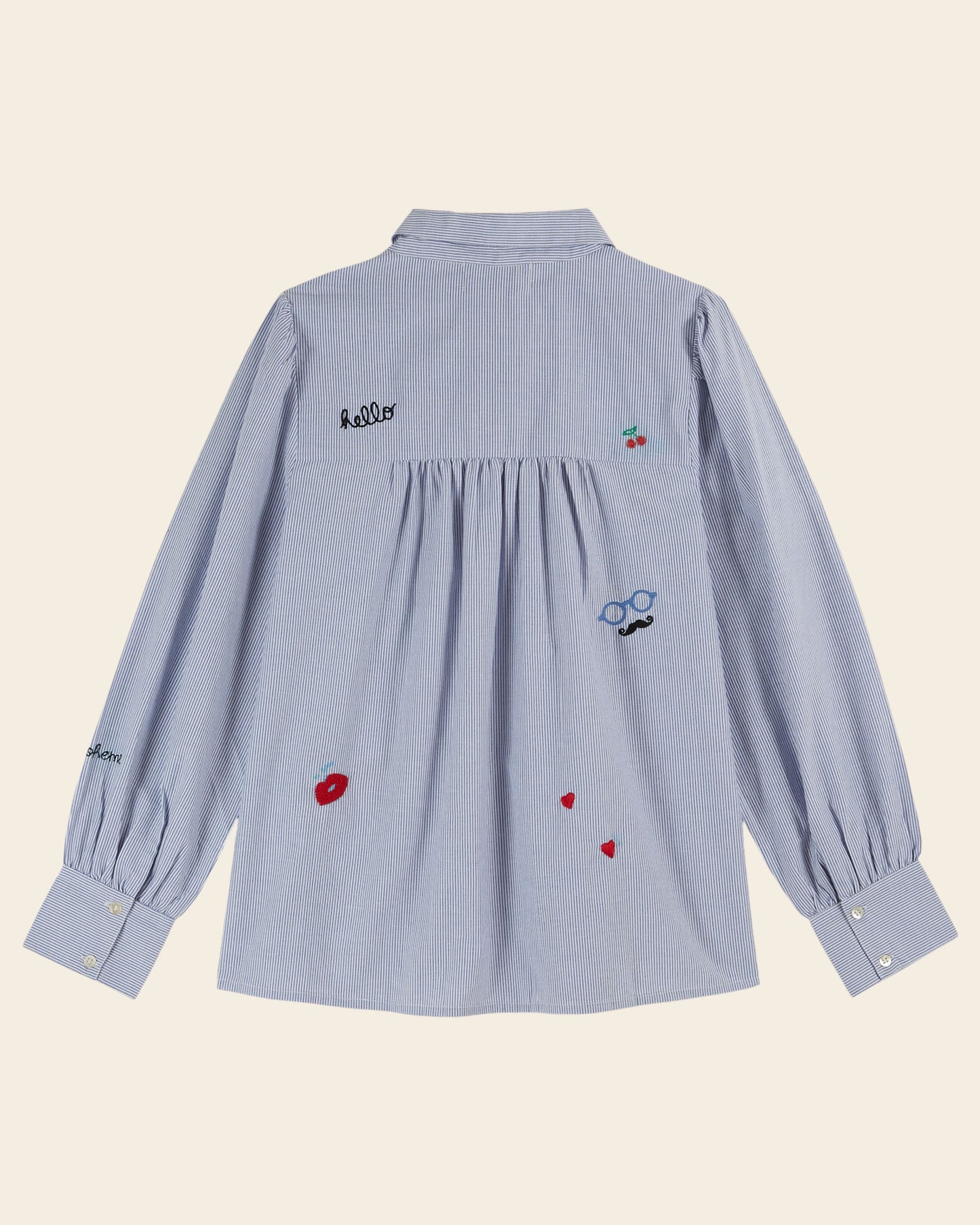 Chemise anniversaire 15 ans rayures bleues