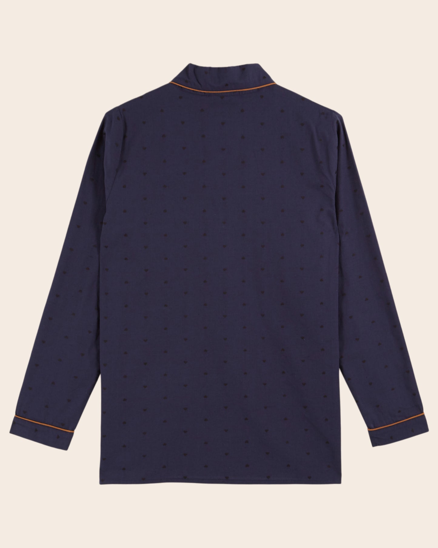 Pyjama femme coeurs brodés navy