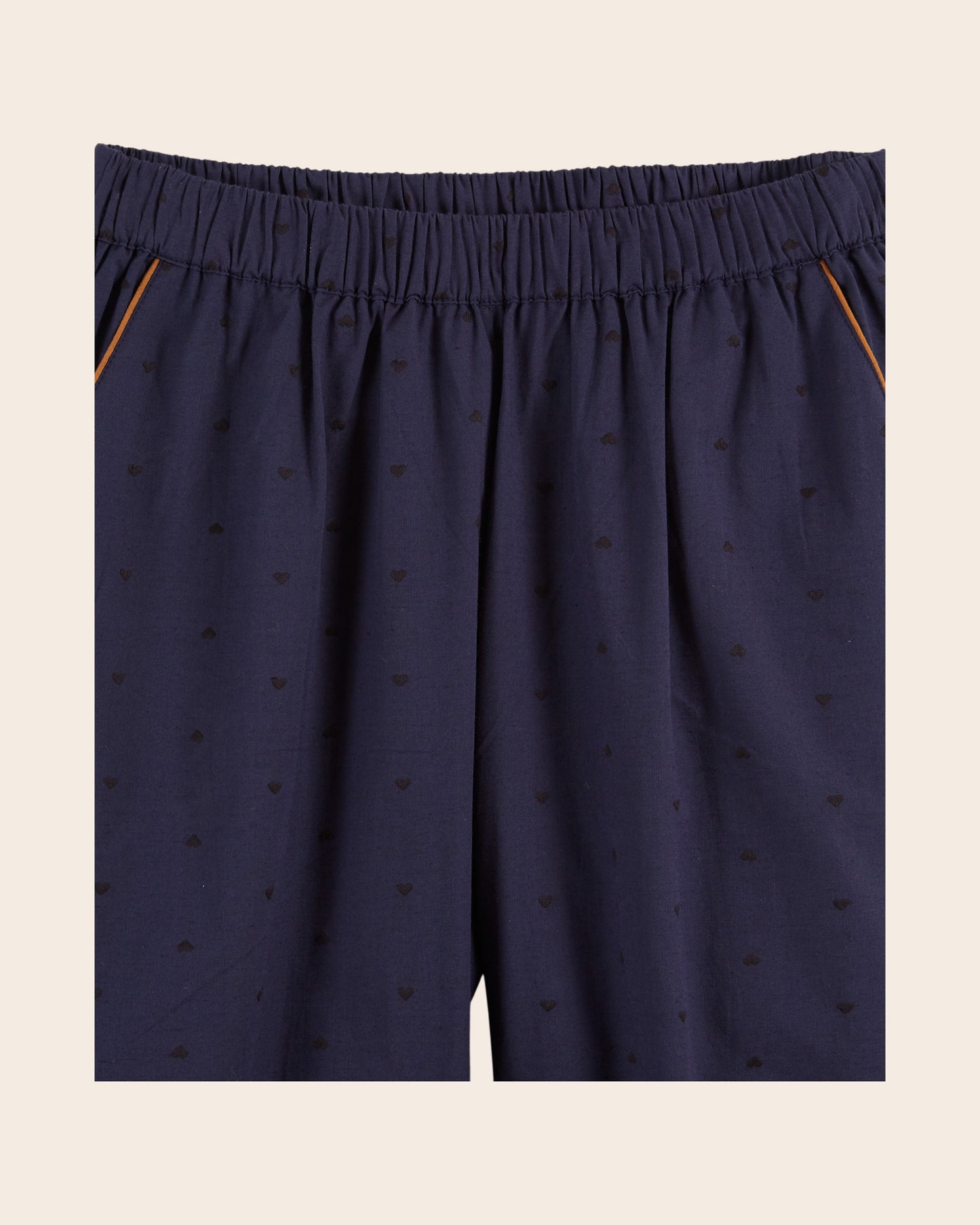 Pyjama femme coeurs brodés navy