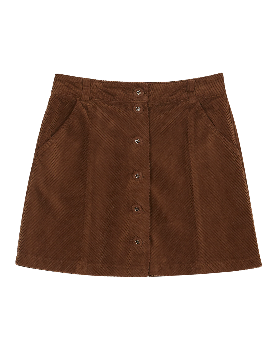 Jupe courte velours chocolat