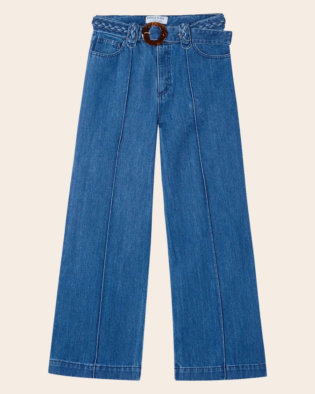 Wide organic cotton denim pants