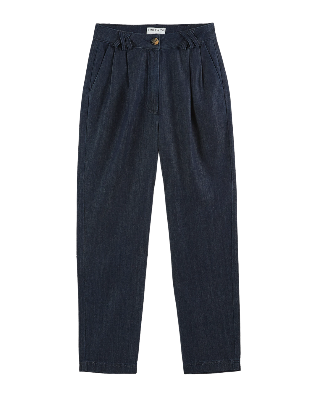 Pantalon carotte coton bio denim bleu foncé