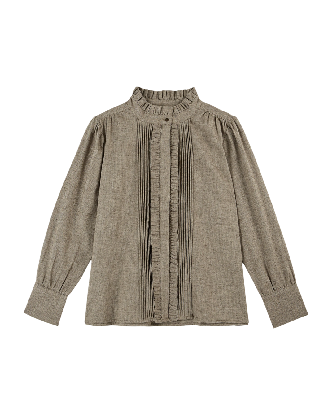 Blouse à volants chiné beige