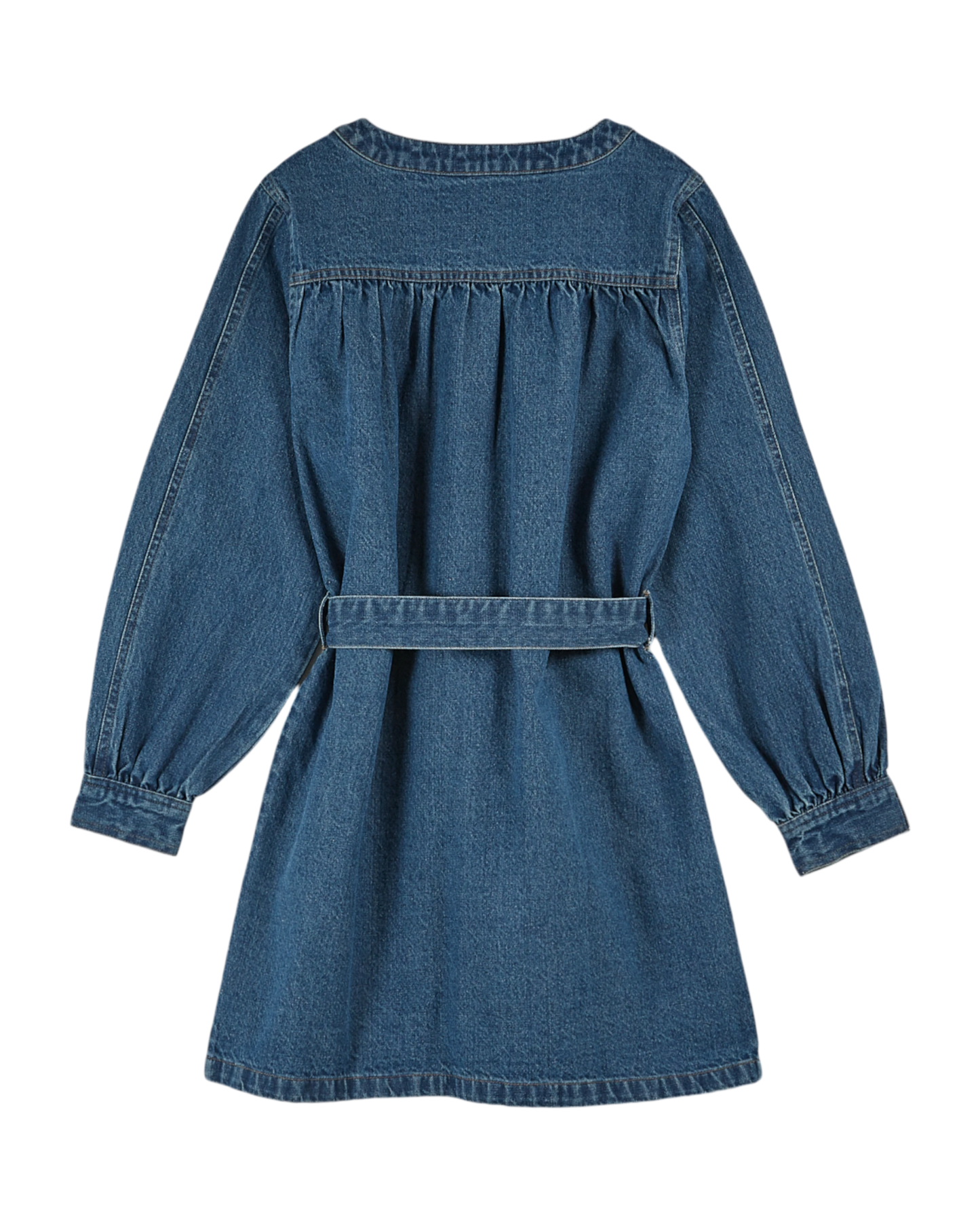 Robe en coton denim bleu
