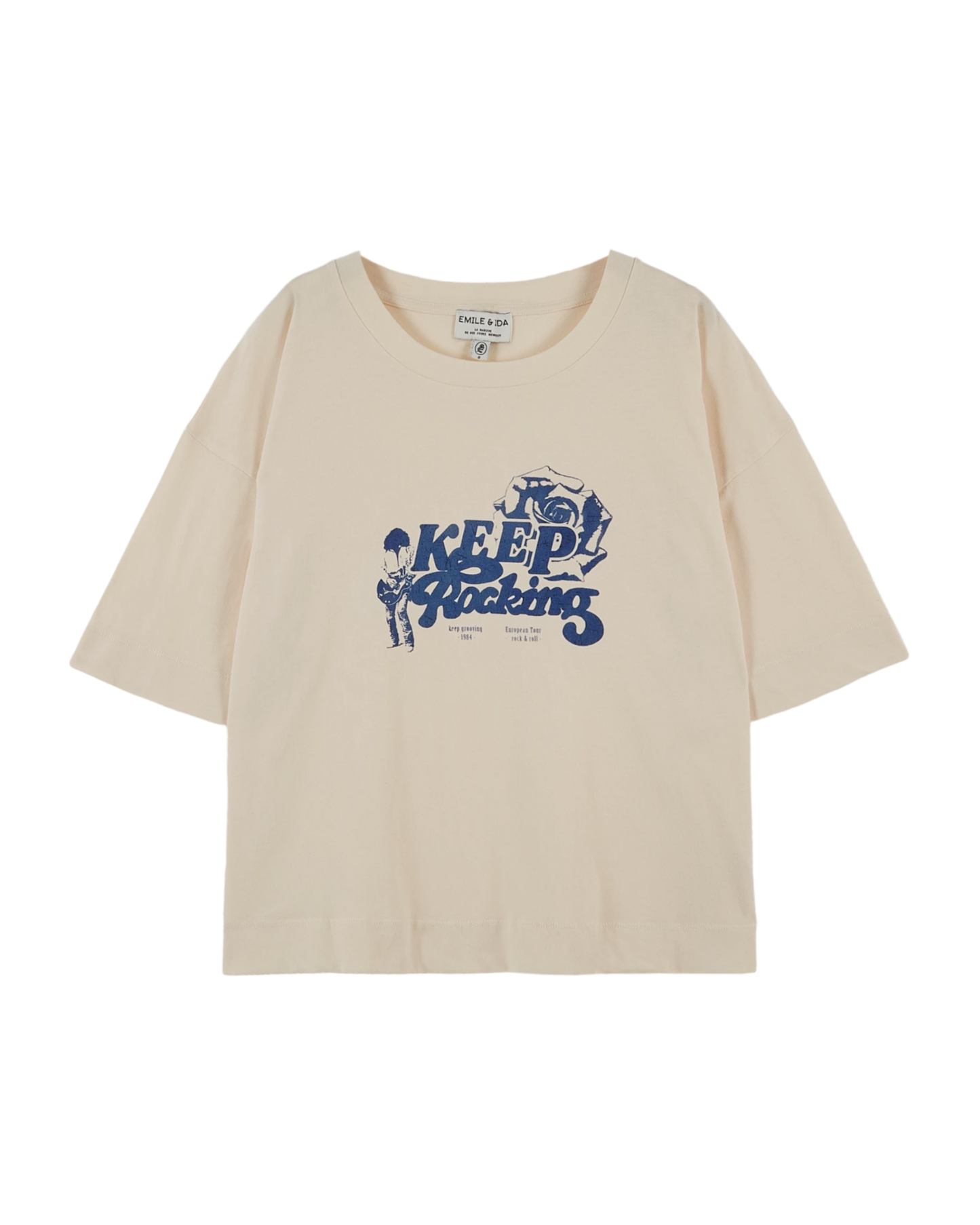T-shirt Keep Rocking coton bio écru