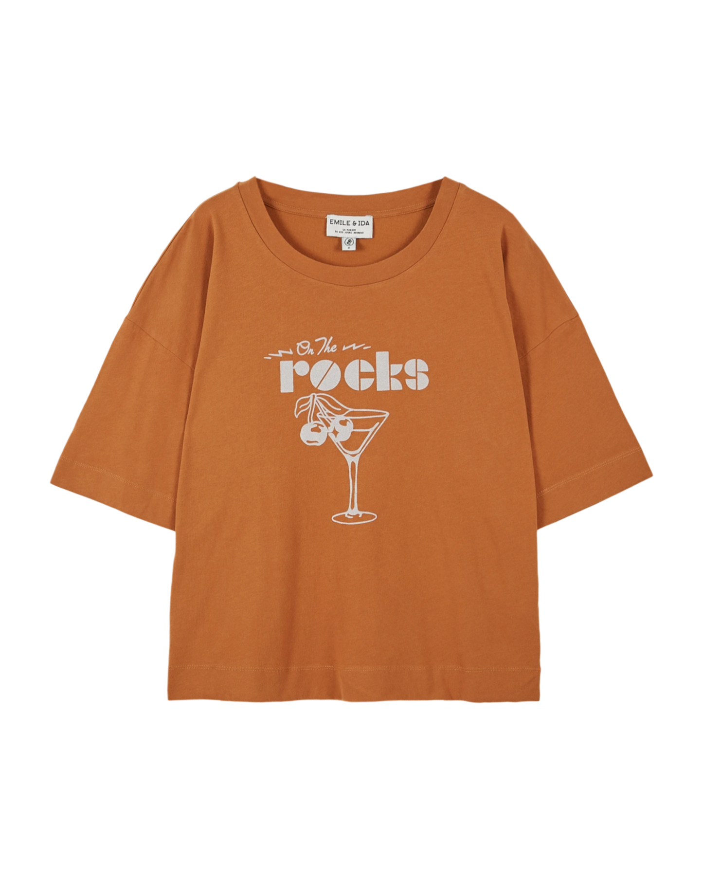 T-shirt On the Rocks coton bio orange brun