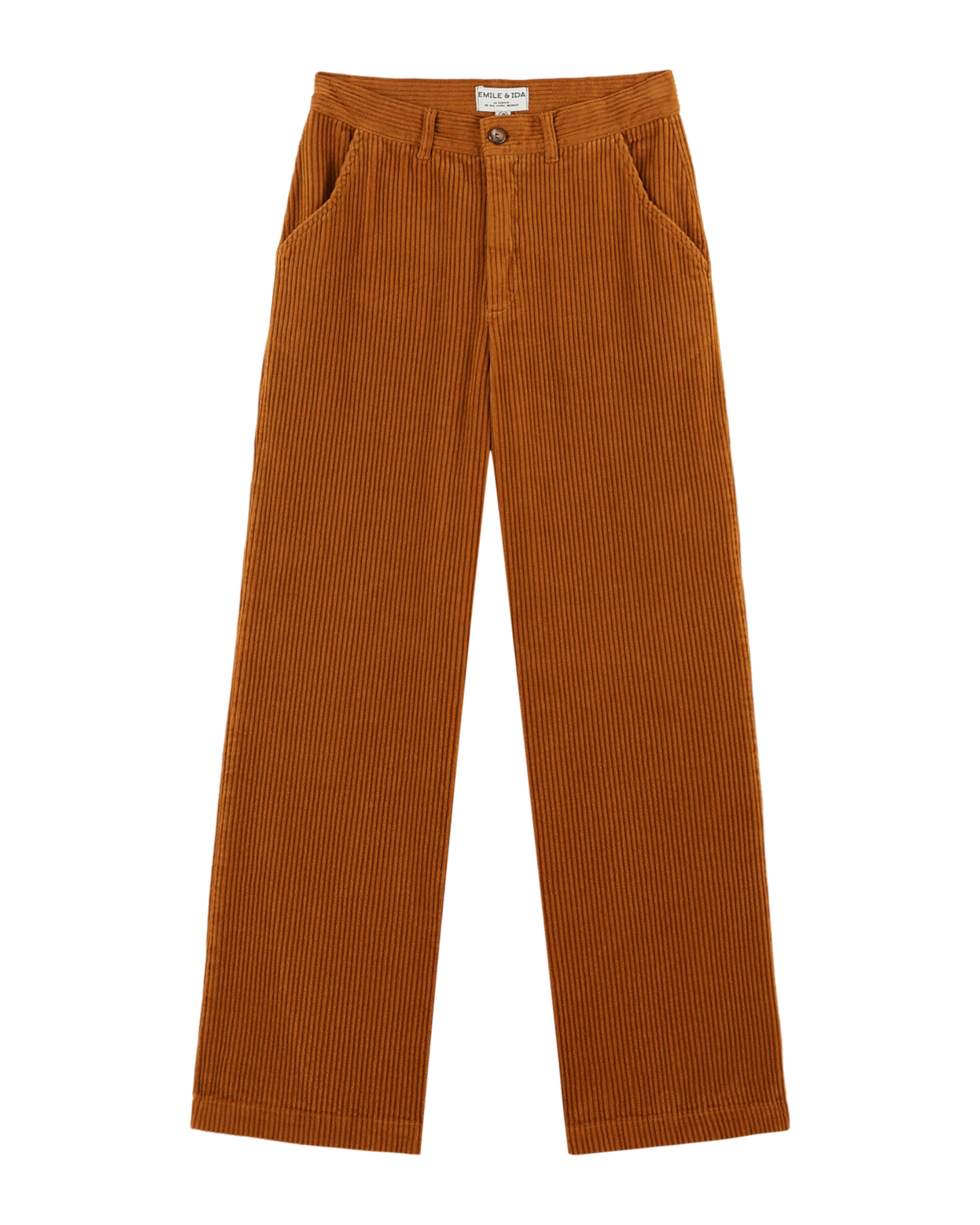 Wide orange brown velvet pants