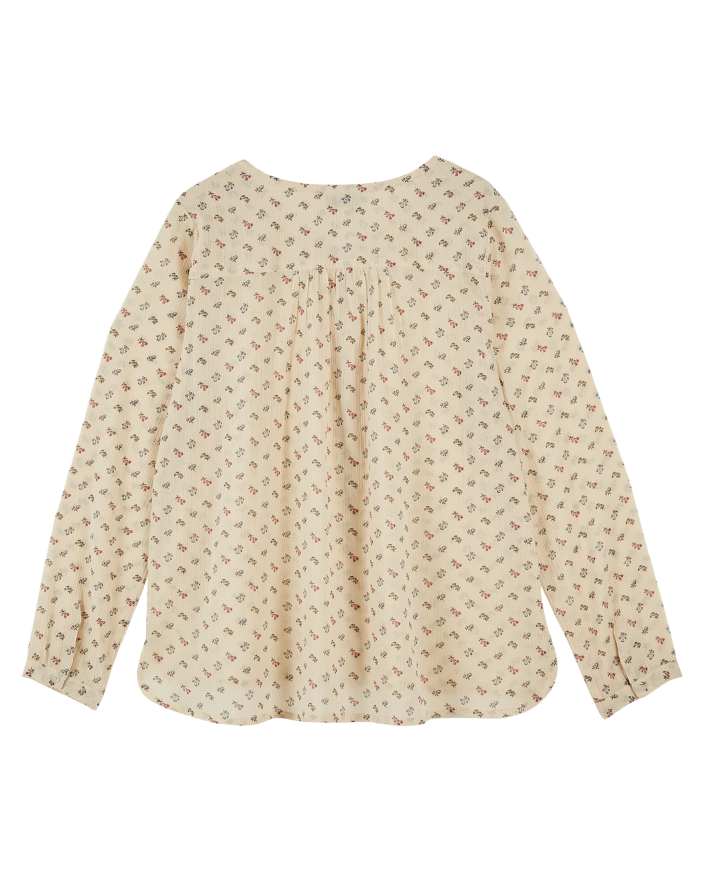 Blouse écrue à fleurs roses