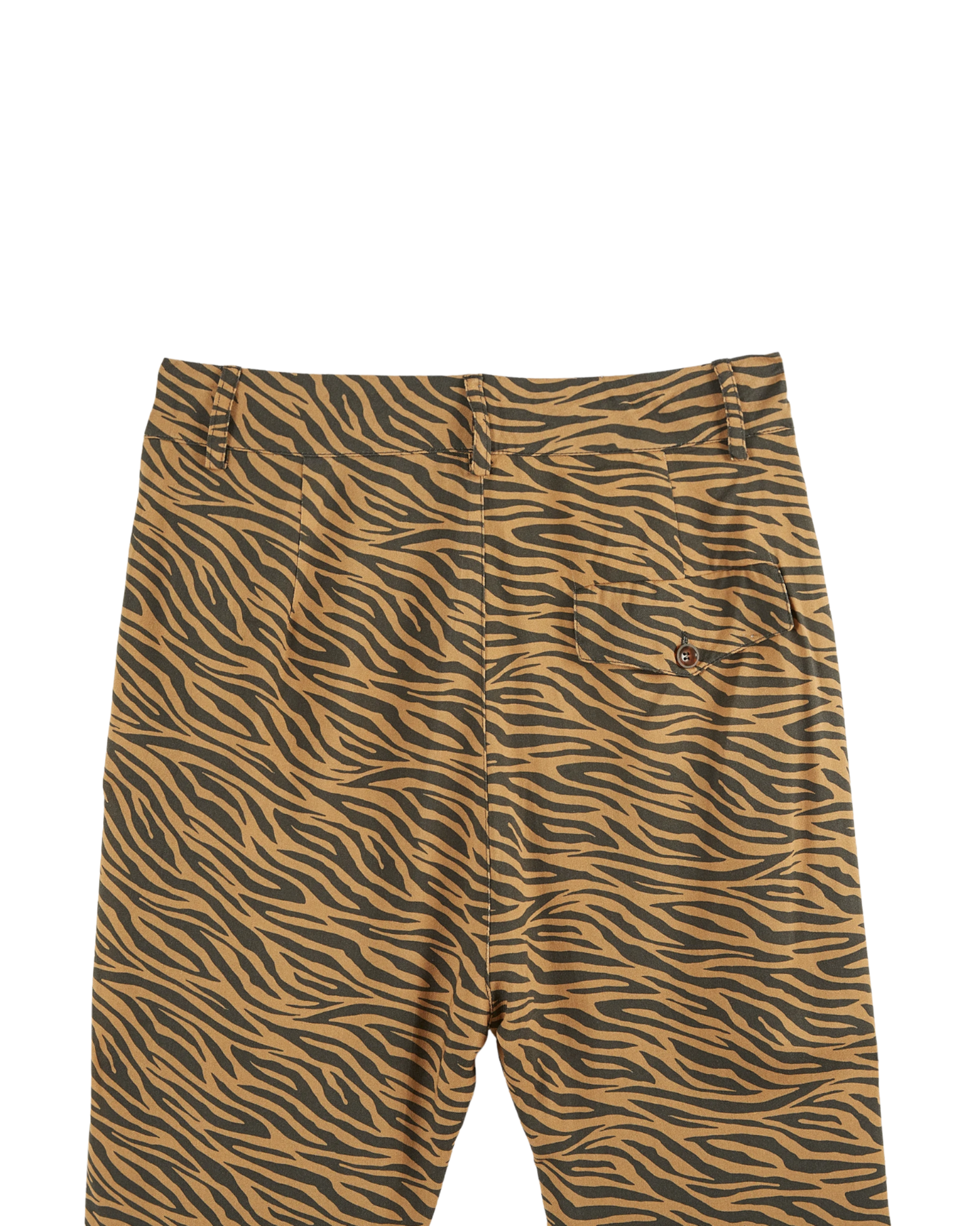 Pantalon carotte zèbre marron glacé et noir