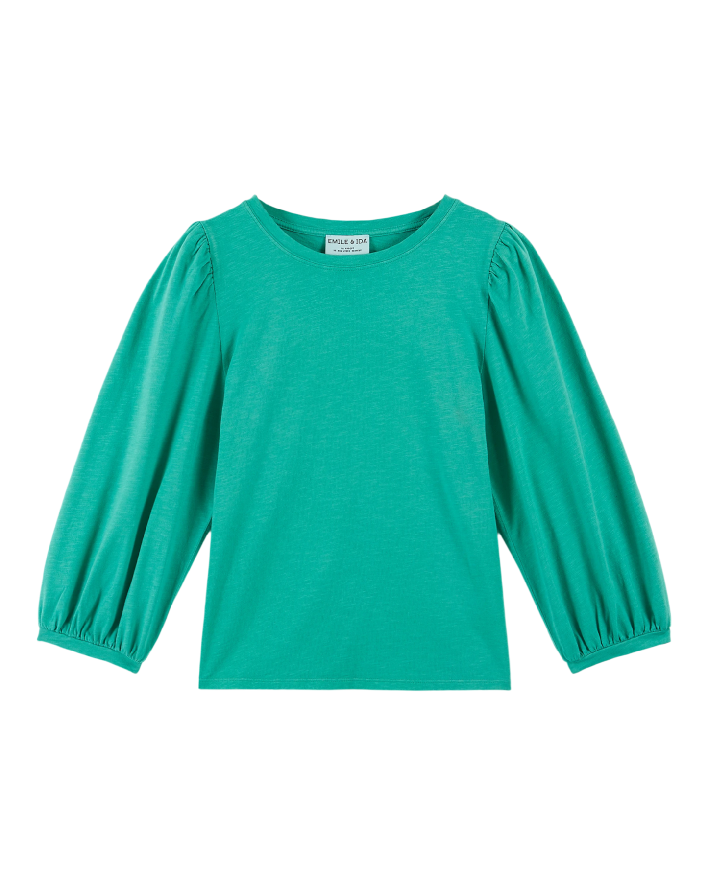 Organic cotton balloon sleeve t-shirt with menthol