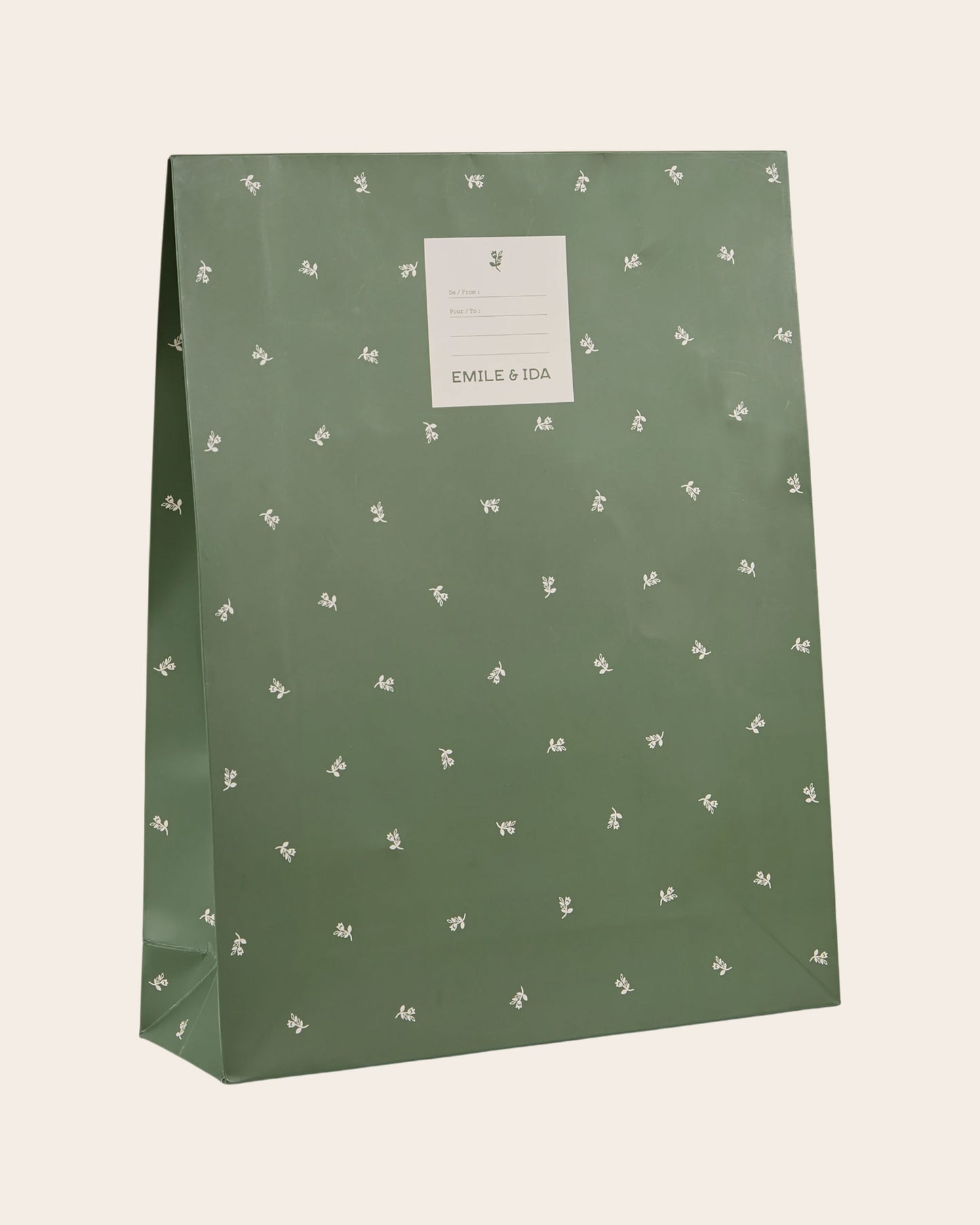 Pochette cadeau - Jonquille vert