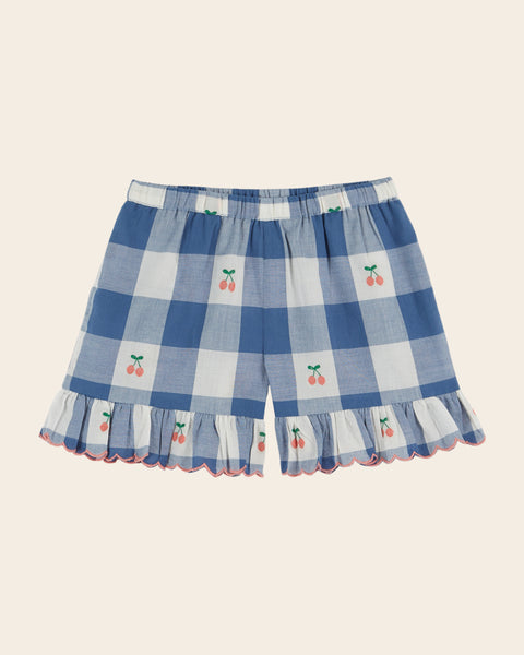 Short - Volanté vichy bleu