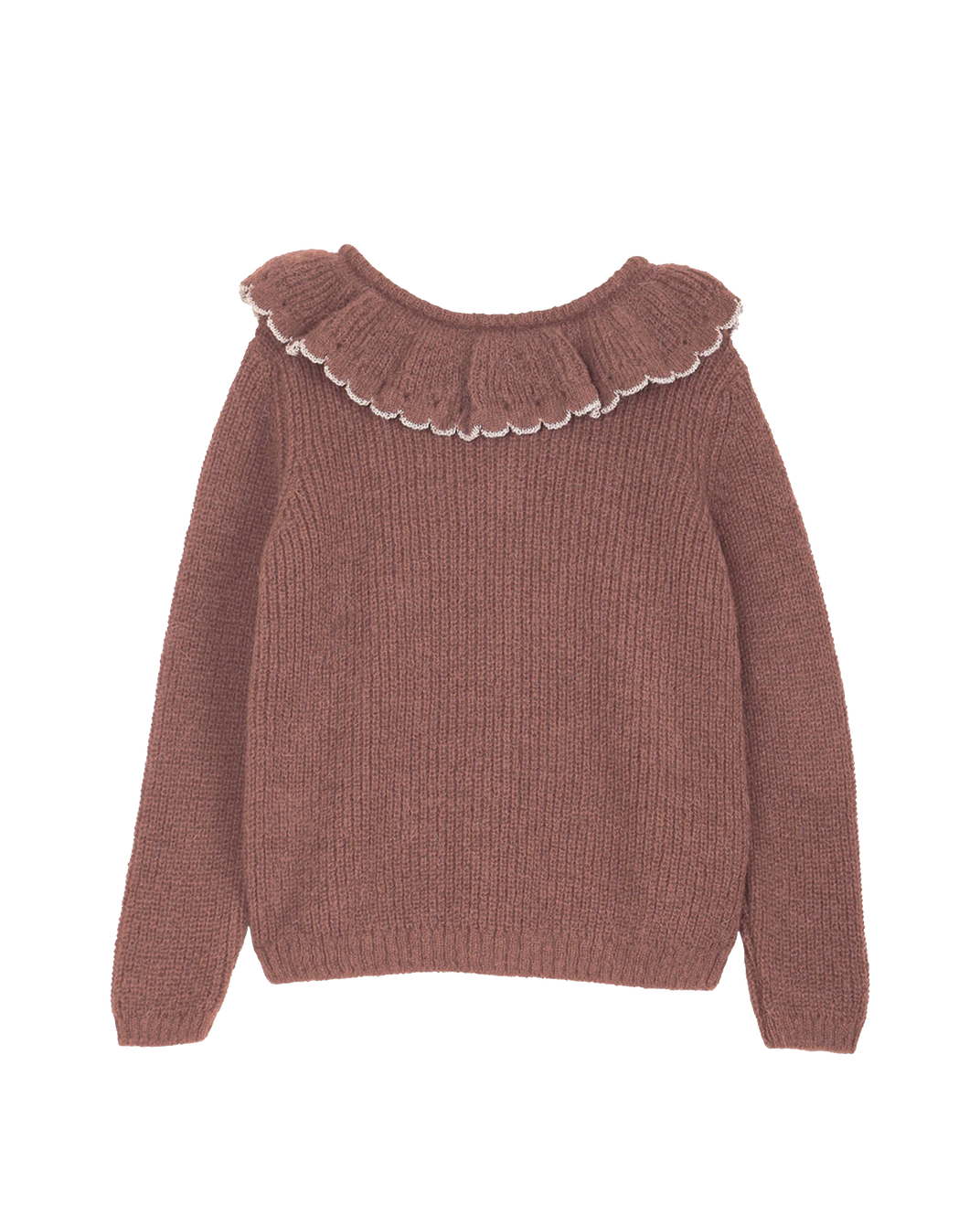 Cardigan collerette alpaga bois