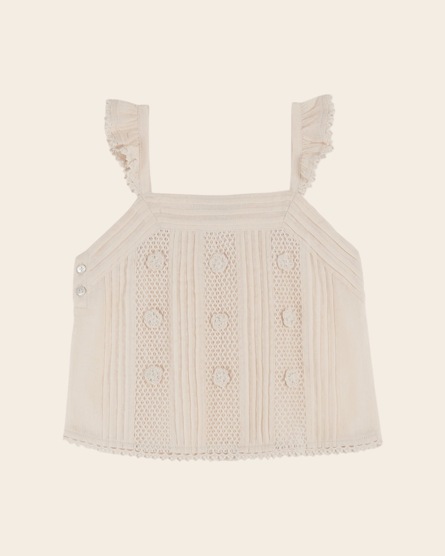 Top - Dentelle brodé crème