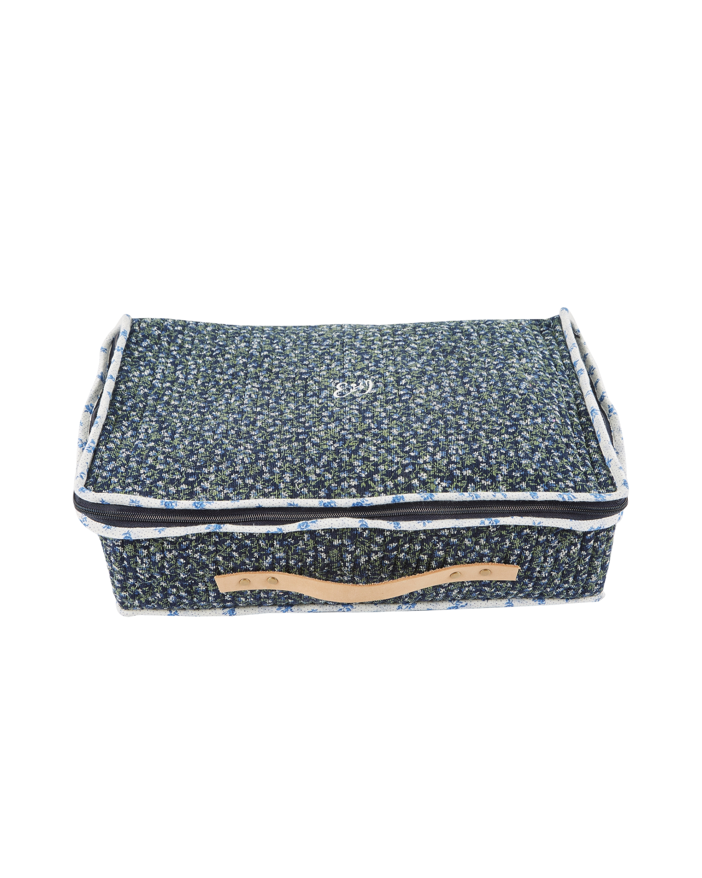 Valise matelassée jardin bleu