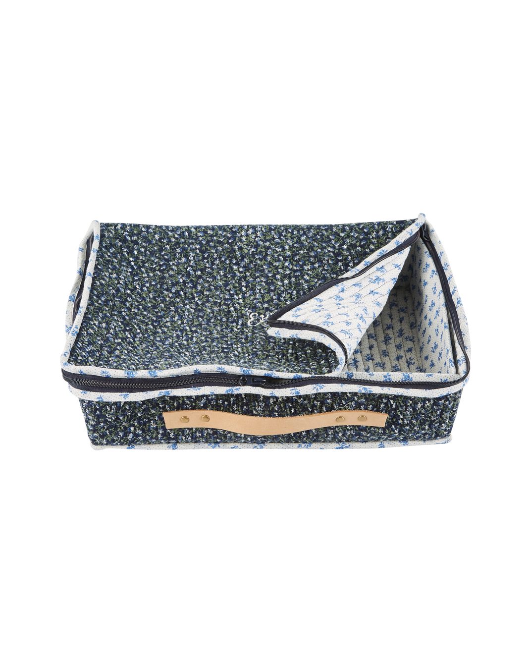 Valise matelassée jardin bleu