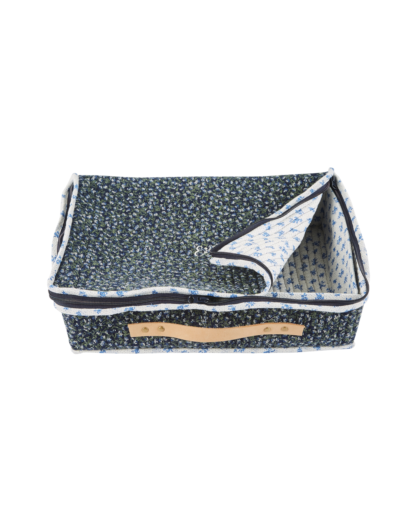 Valise matelassée jardin bleu