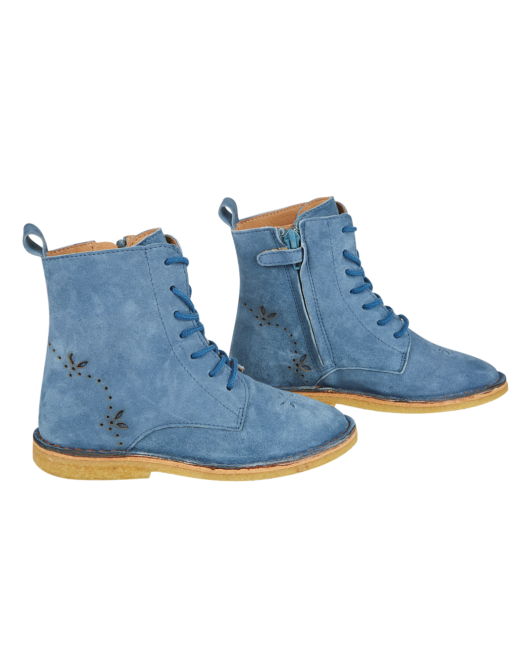 boots à lacets cuir velours rivière