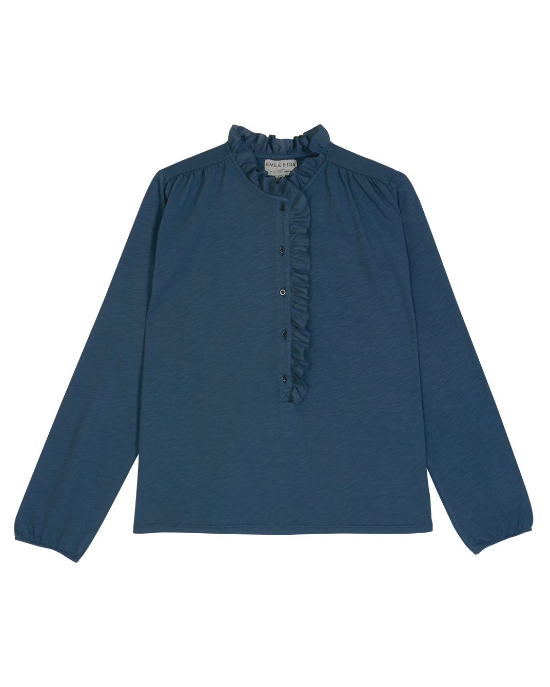 T-shirt jersey de coton flammé navy