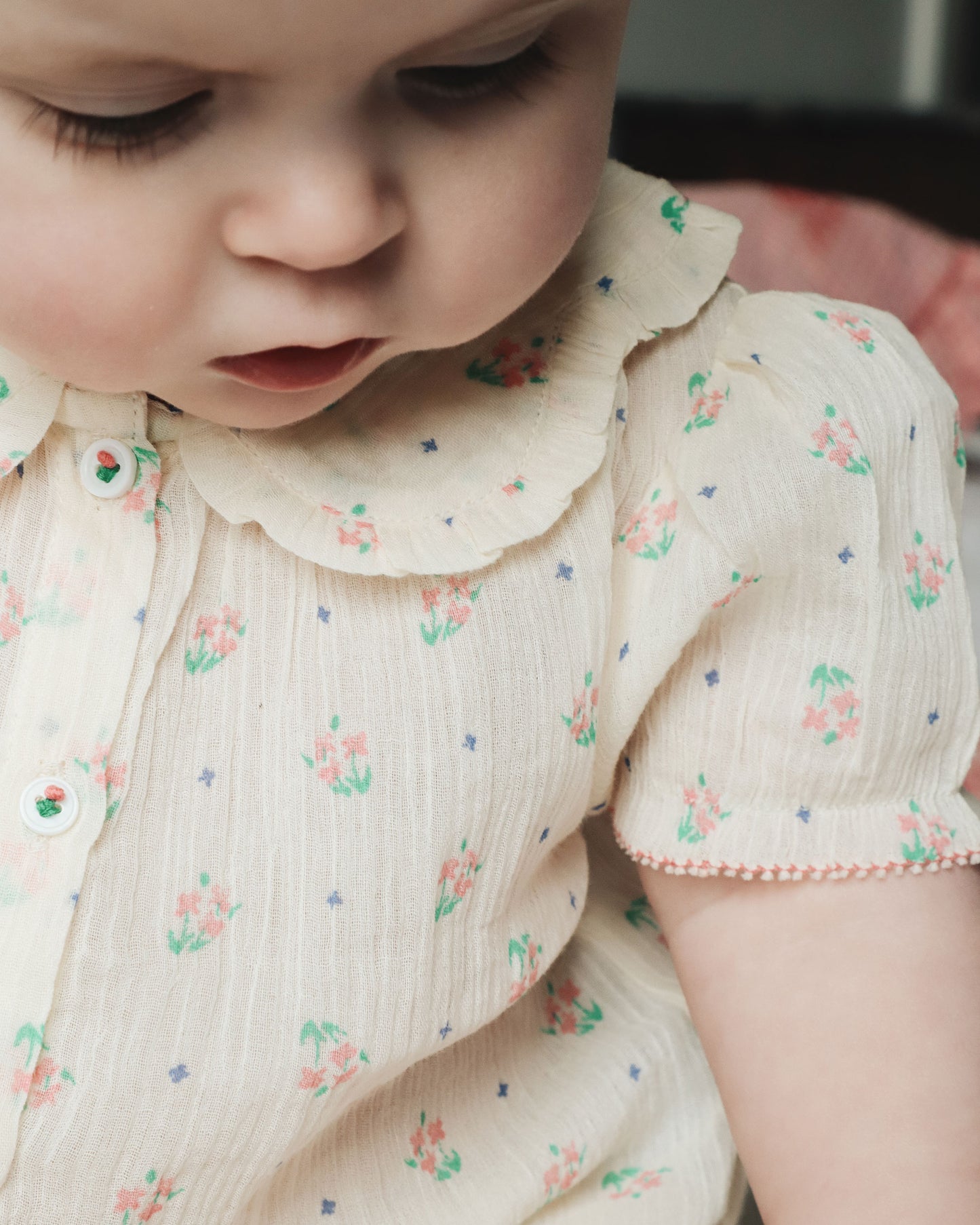 Blouse crépon de coton écru cueillette