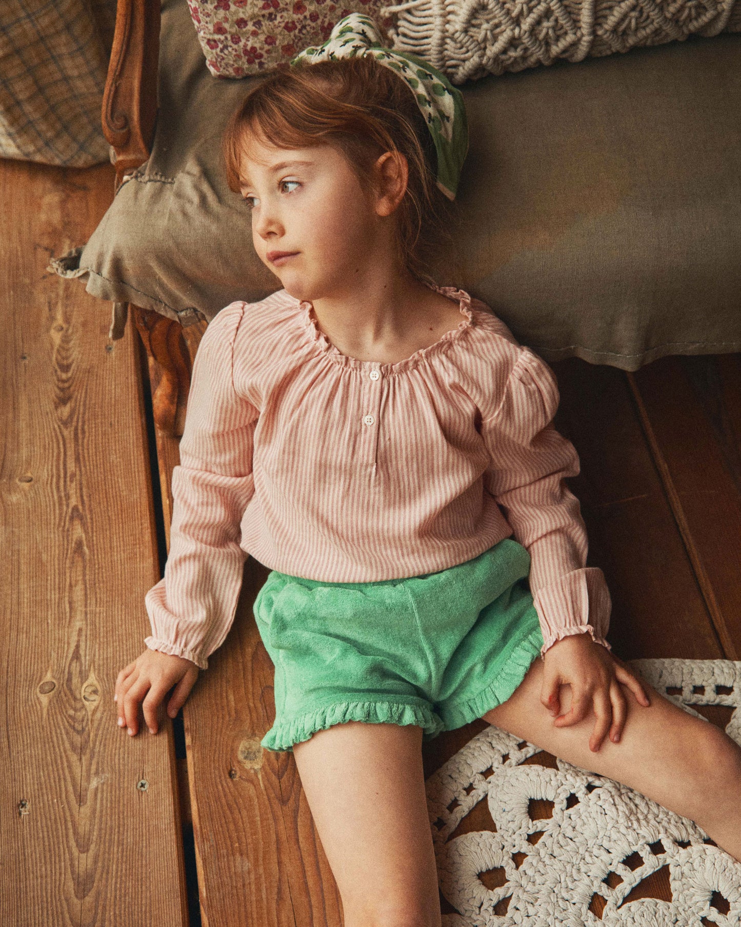Pink striped cotton blouse