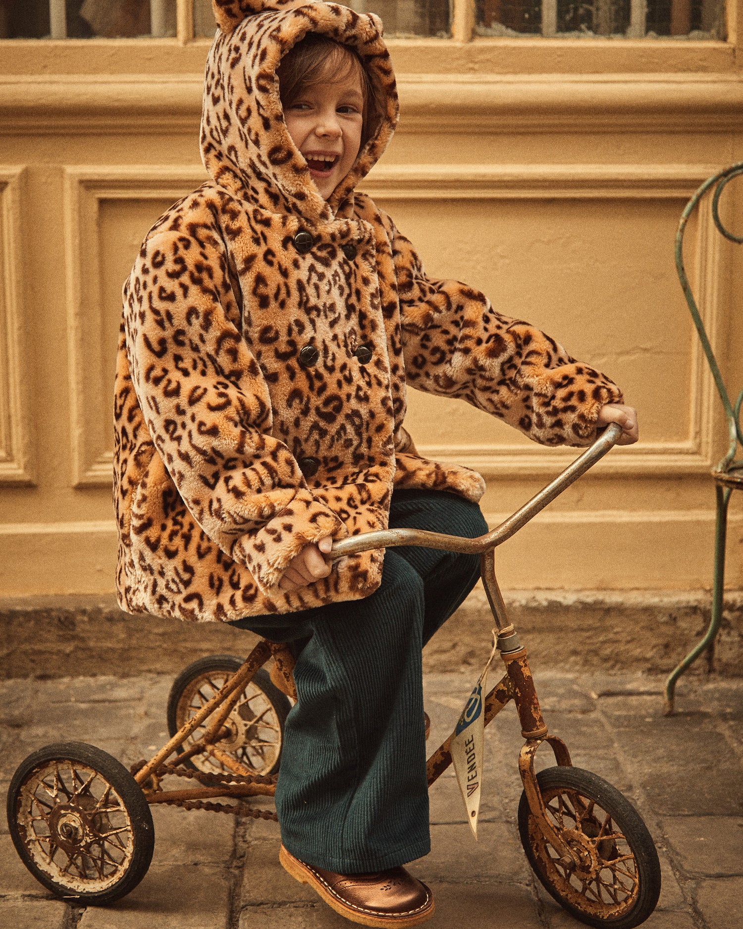 Veste 3 4 fausse fourrure l opard Emile et Ida