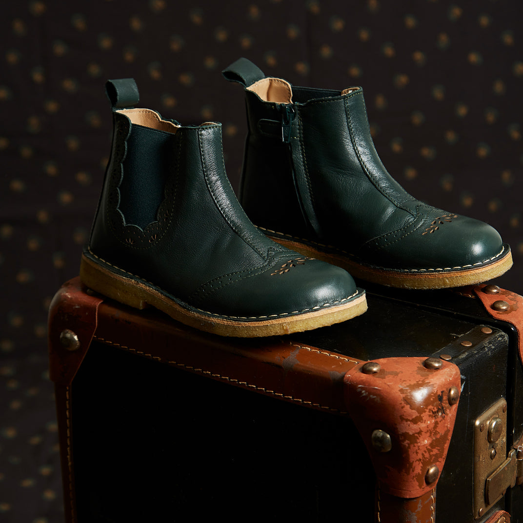 Boots en cuir cèdre