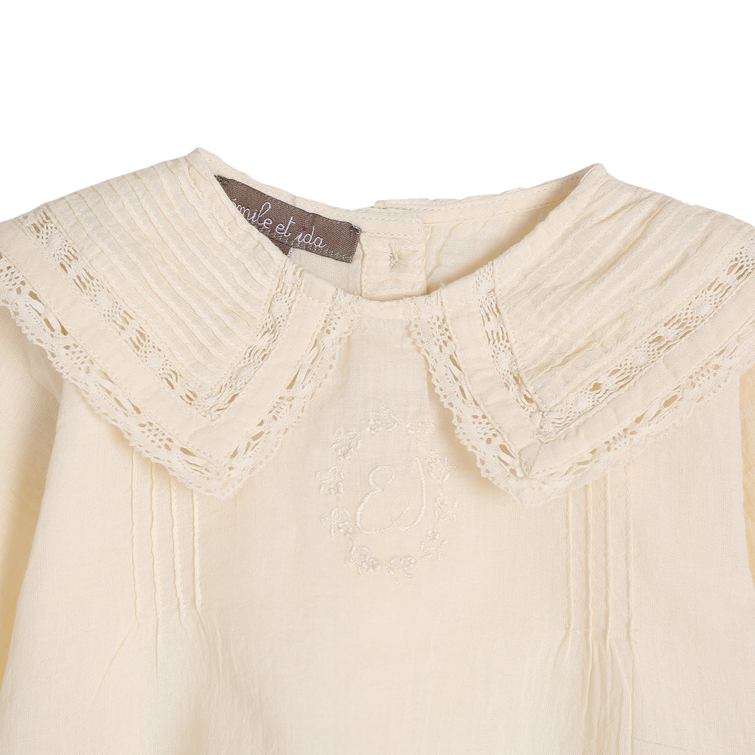 blouse bebe en voile de coton coquille