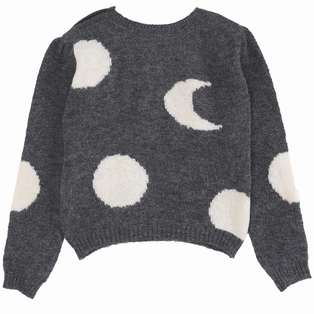 Pullover lune intarsia gris